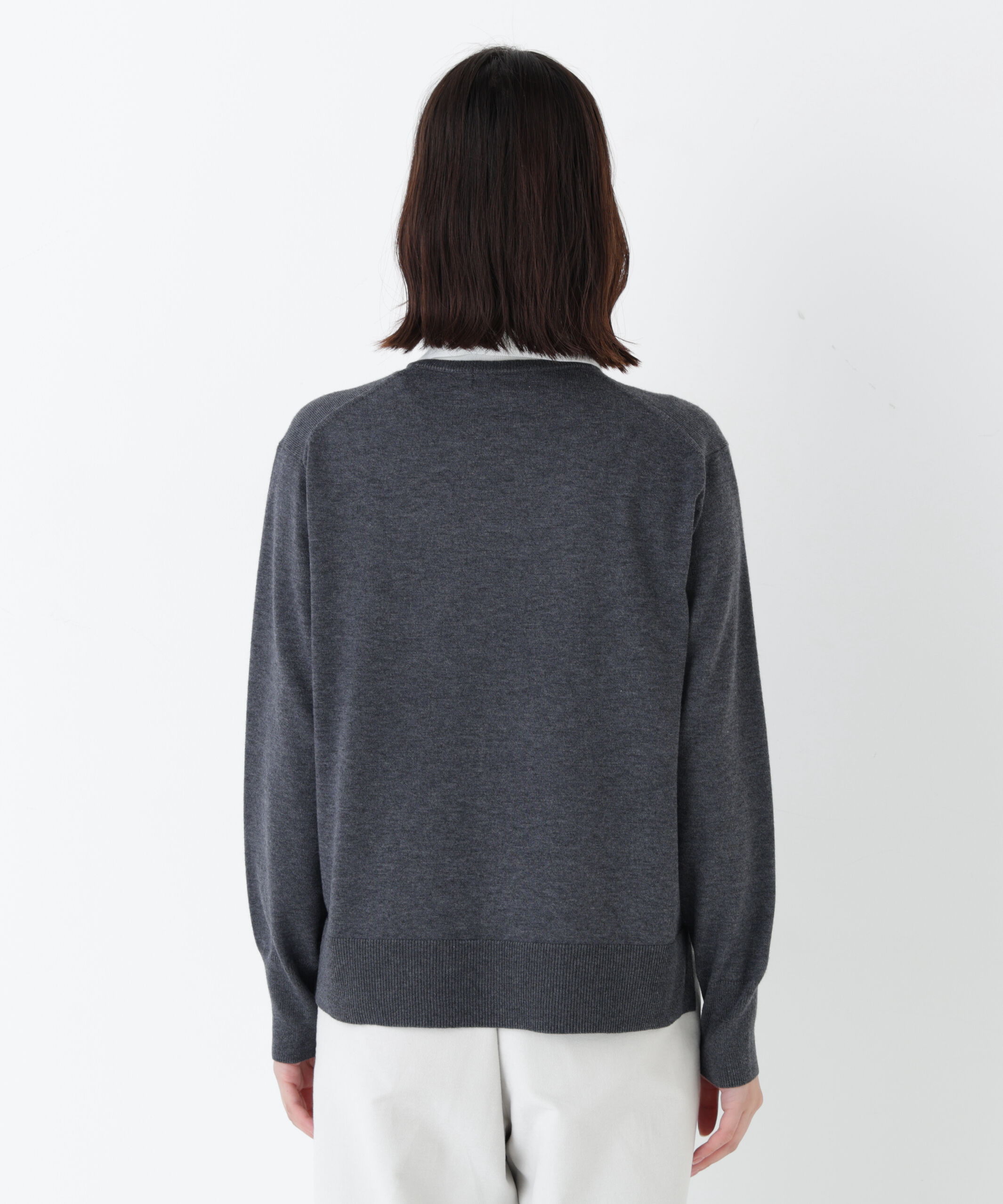  「◆ハイゲージプレーティング天竺衿付きニット」|ニット・セーター|