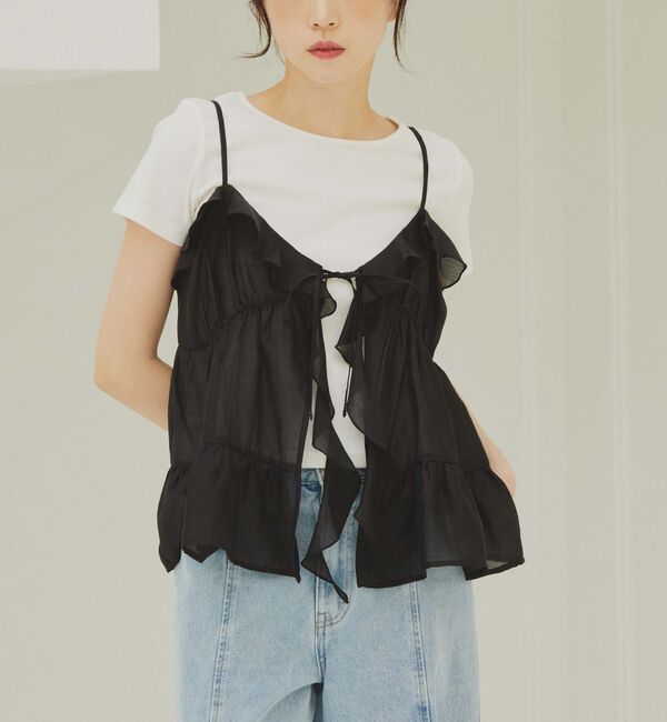 archives「ラッフルフリルキャミ&times;テレコＴｅｅＳＥＴ」|カーディガン|