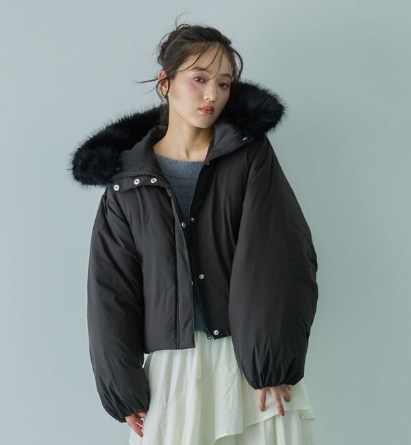 archives「２ｗａｙファーフードショ－ト中綿ブルゾン」|その他|BLACK