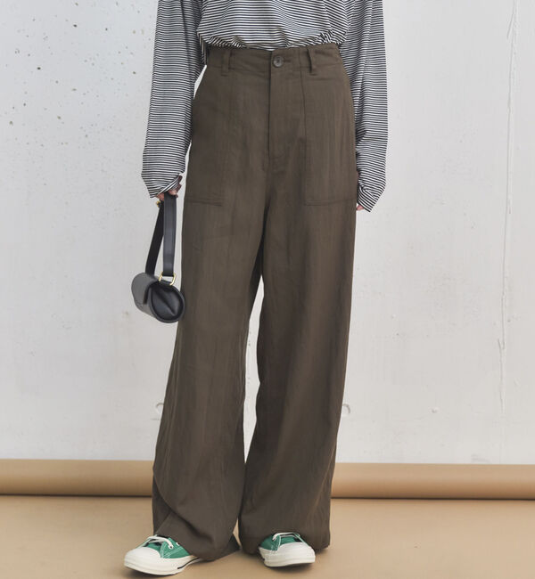 Doux archives「【セットアップ対応】ワイドベイカーパンツ」|チノ|