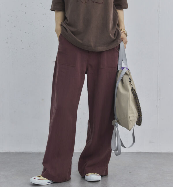Doux archives「【セットアップ対応】ワイドベイカーパンツ」|チノ|WINE