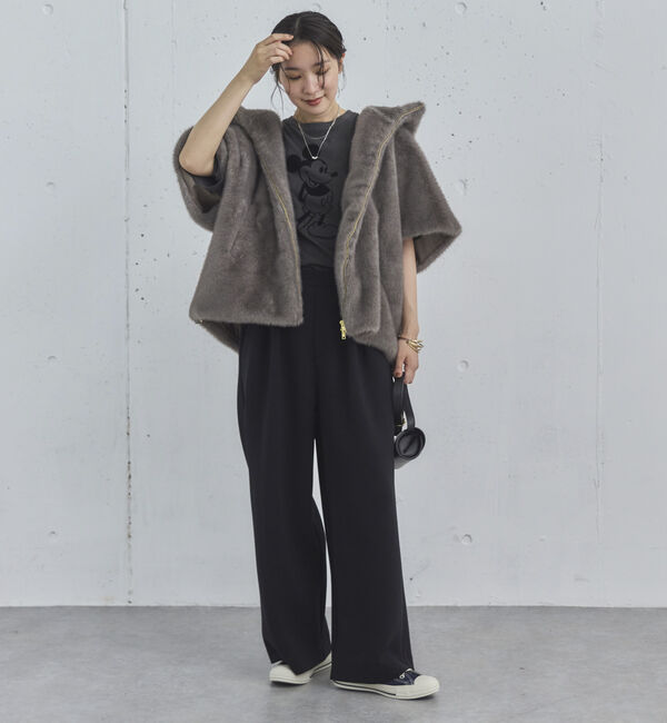 Doux archives「ミンクファーライクフーディーベスト」|その他|