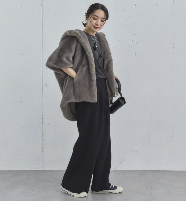 Doux archives「ミンクファーライクフーディーベスト」|その他|