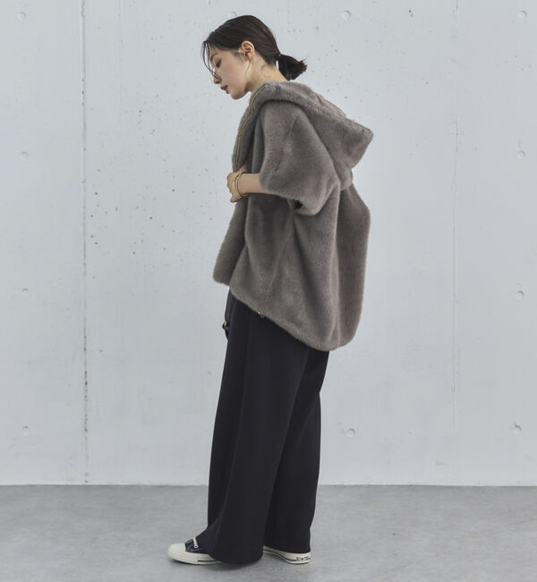 Doux archives「ミンクファーライクフーディーベスト」|その他|