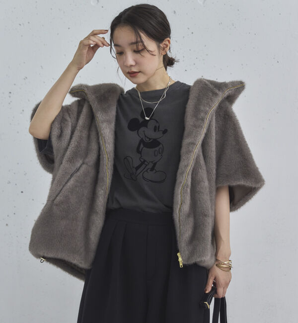 Doux archives「ミンクファーライクフーディーベスト」|その他|