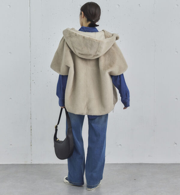 Doux archives「ミンクファーライクフーディーベスト」|その他|