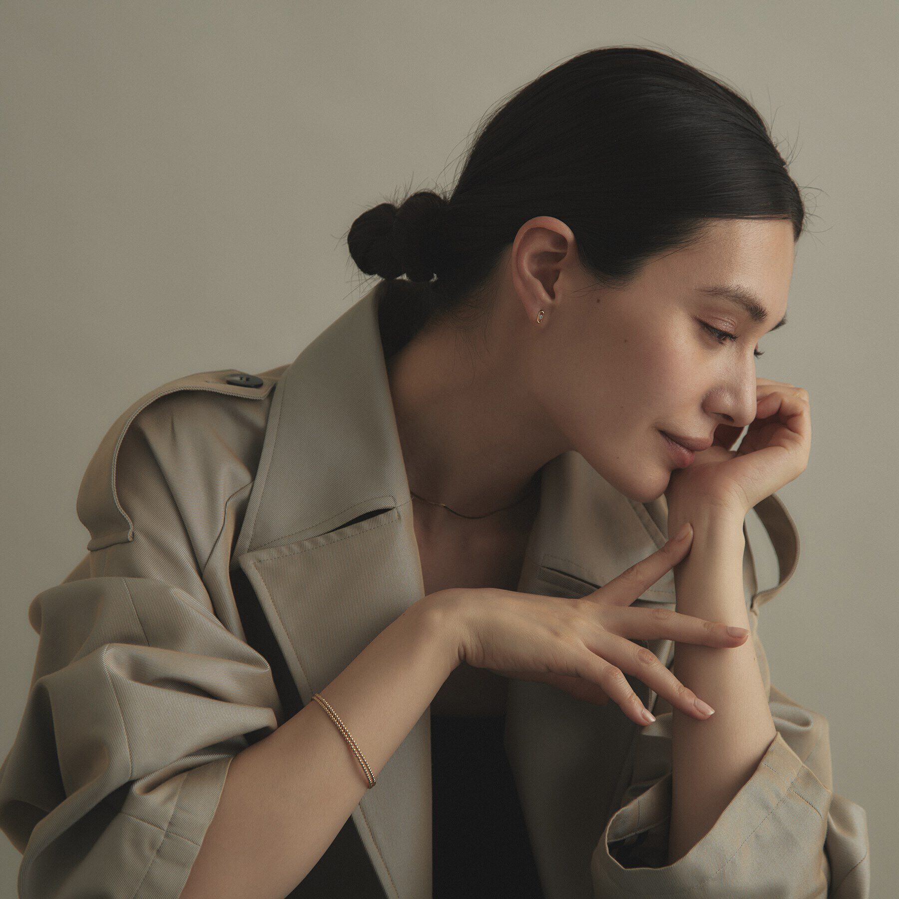 COCOSHNIK「K18丸玉2連マグネット バングル」|ブレスレット・バングル|