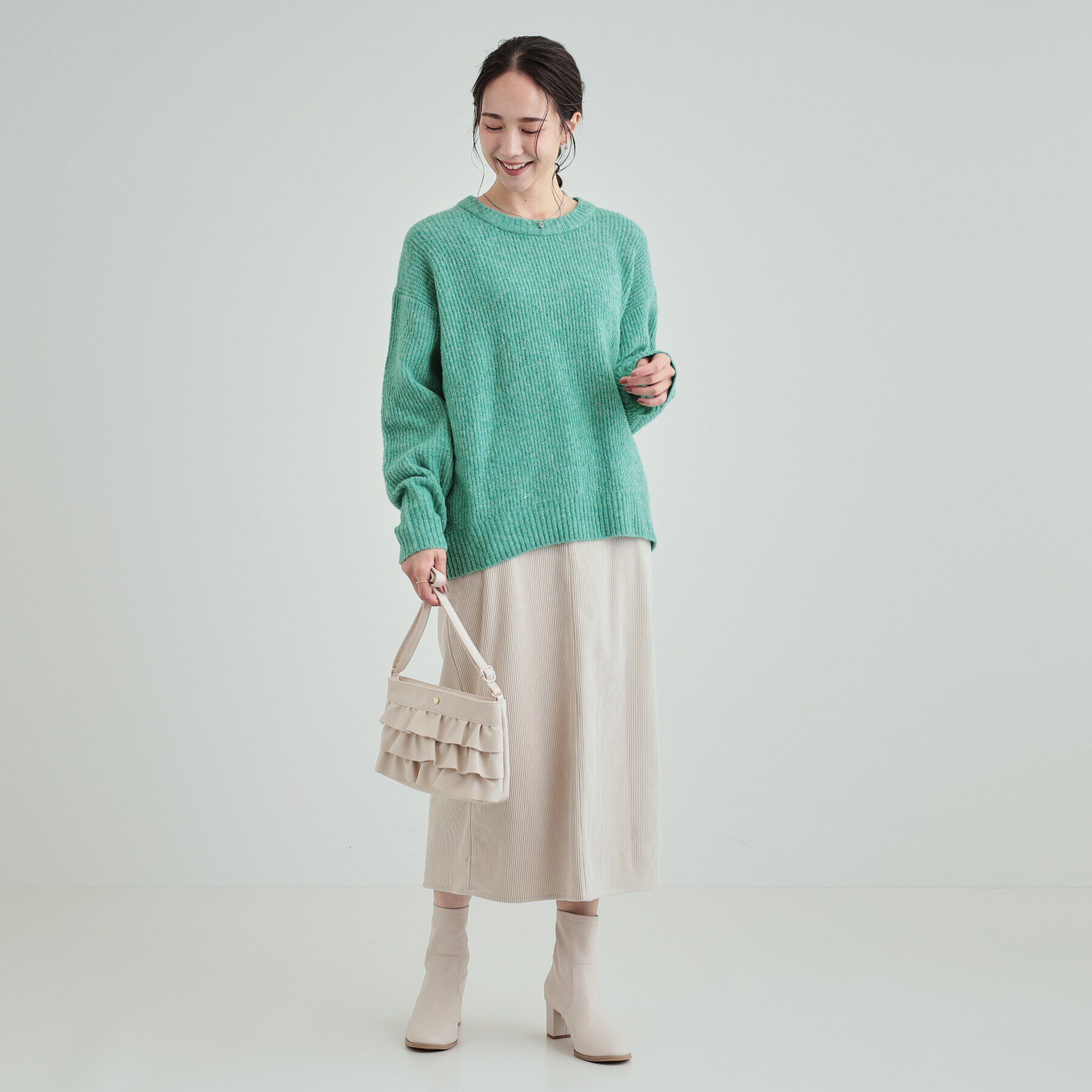 SHOO･LA･RUE「【高レビュー】大人フェミニン ふわふわ畦編み ゆるニット」|ニット・セーター|