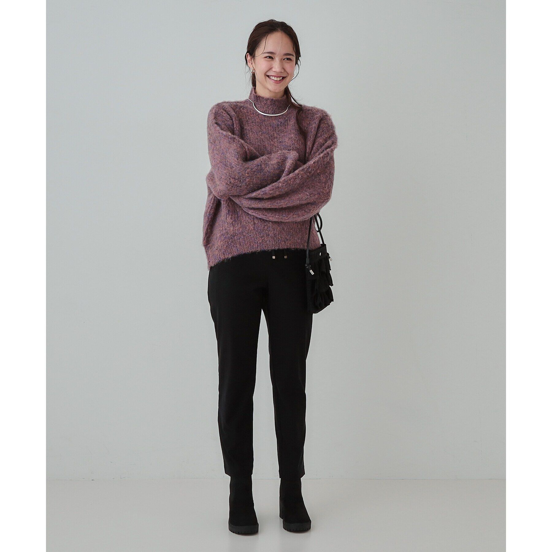 SHOO･LA･RUE「【洗える/SS-3L】あったか裏起毛 ストレッチ テーパードパンツ」|その他|