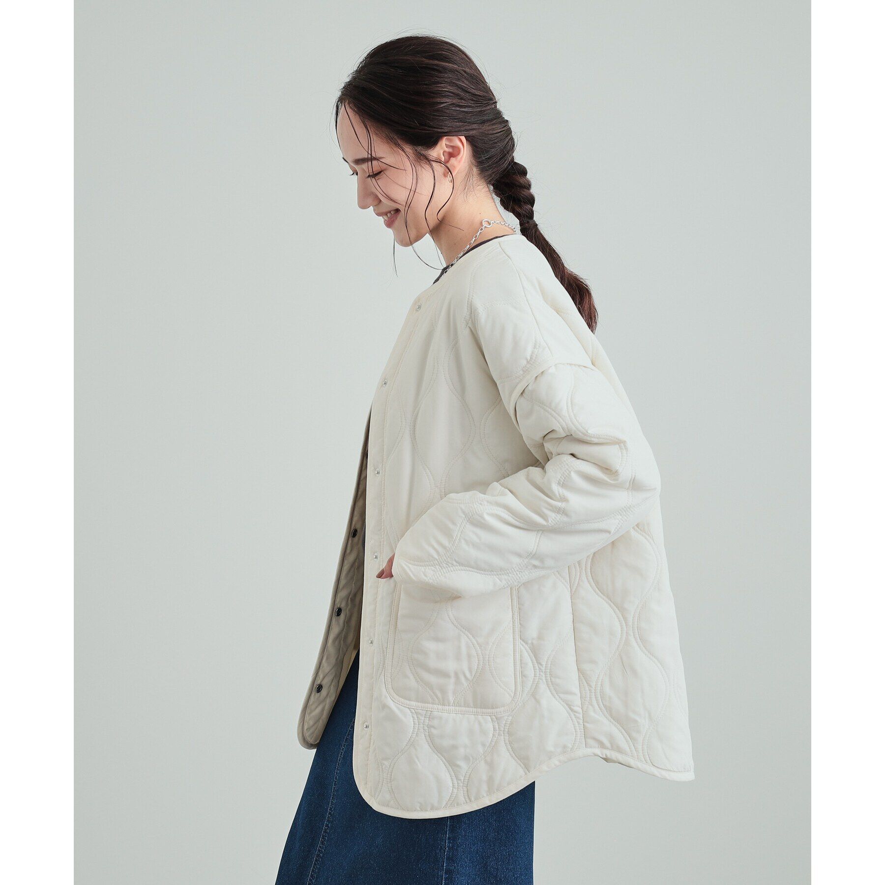 SHOO･LA･RUE「【高レビュー/撥水/吸湿発熱】大人が着たい オーバーキルトブルゾン」|ブルゾン・スタジャン|