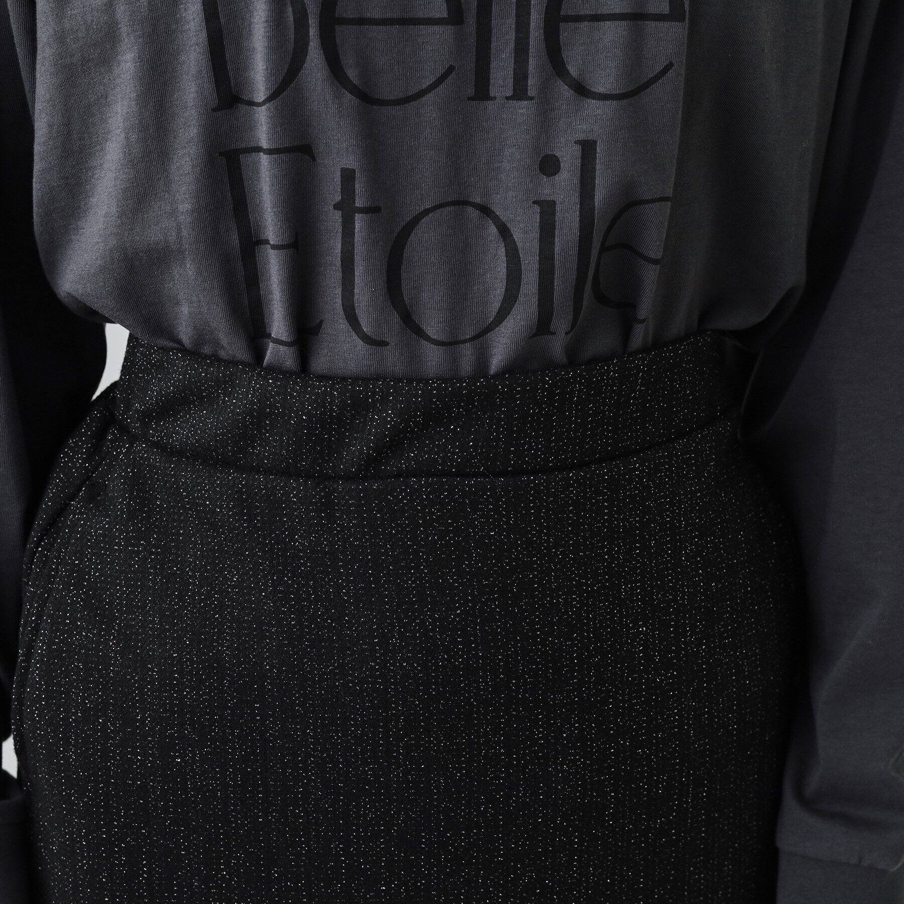 SHOO･LA･RUE「【S-LL】さりげないラメが上品 やわらかナロースカート」|スカート|