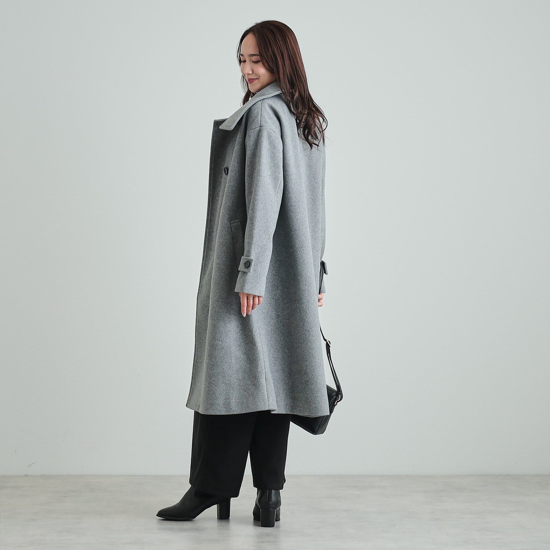 SHOO･LA･RUE「大人のお出かけスタイルに あったかウール調 スタンドカラーコート」|その他|