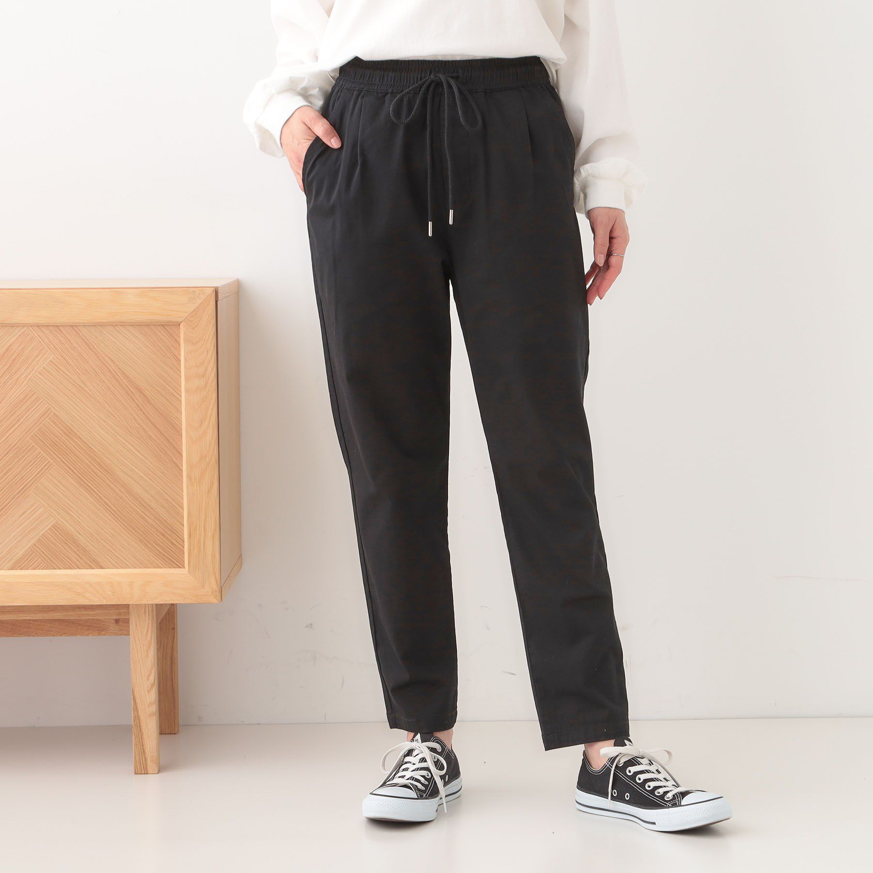 SHOO･LA･RUE「【洗える/美脚シルエット】綿ストレッチイージーテーパードパンツ」|その他|