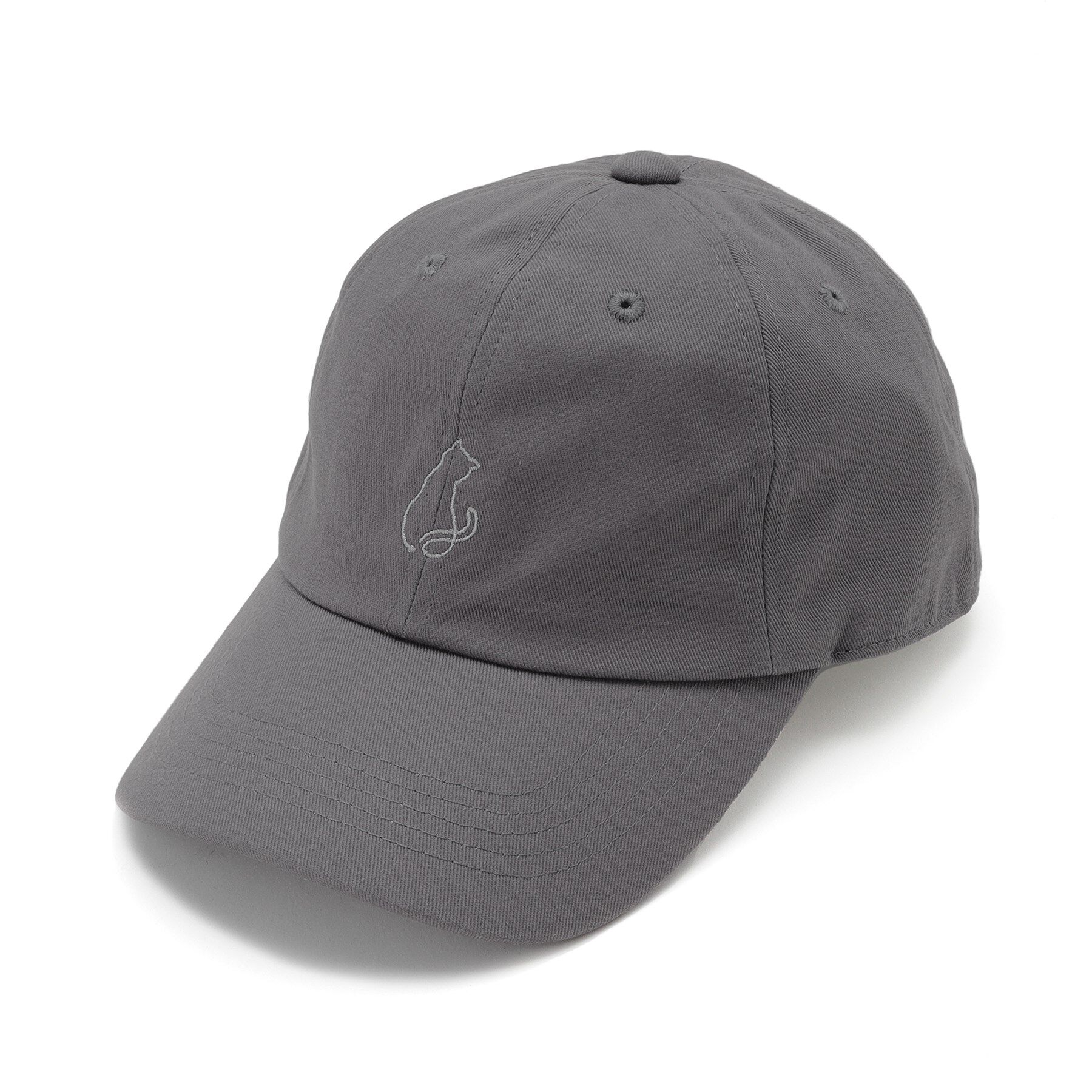 SHOO･LA･RUE「一筆書き風ネコ刺繍キャップ」|キャップ・キャスケット|チャコールグレー(0