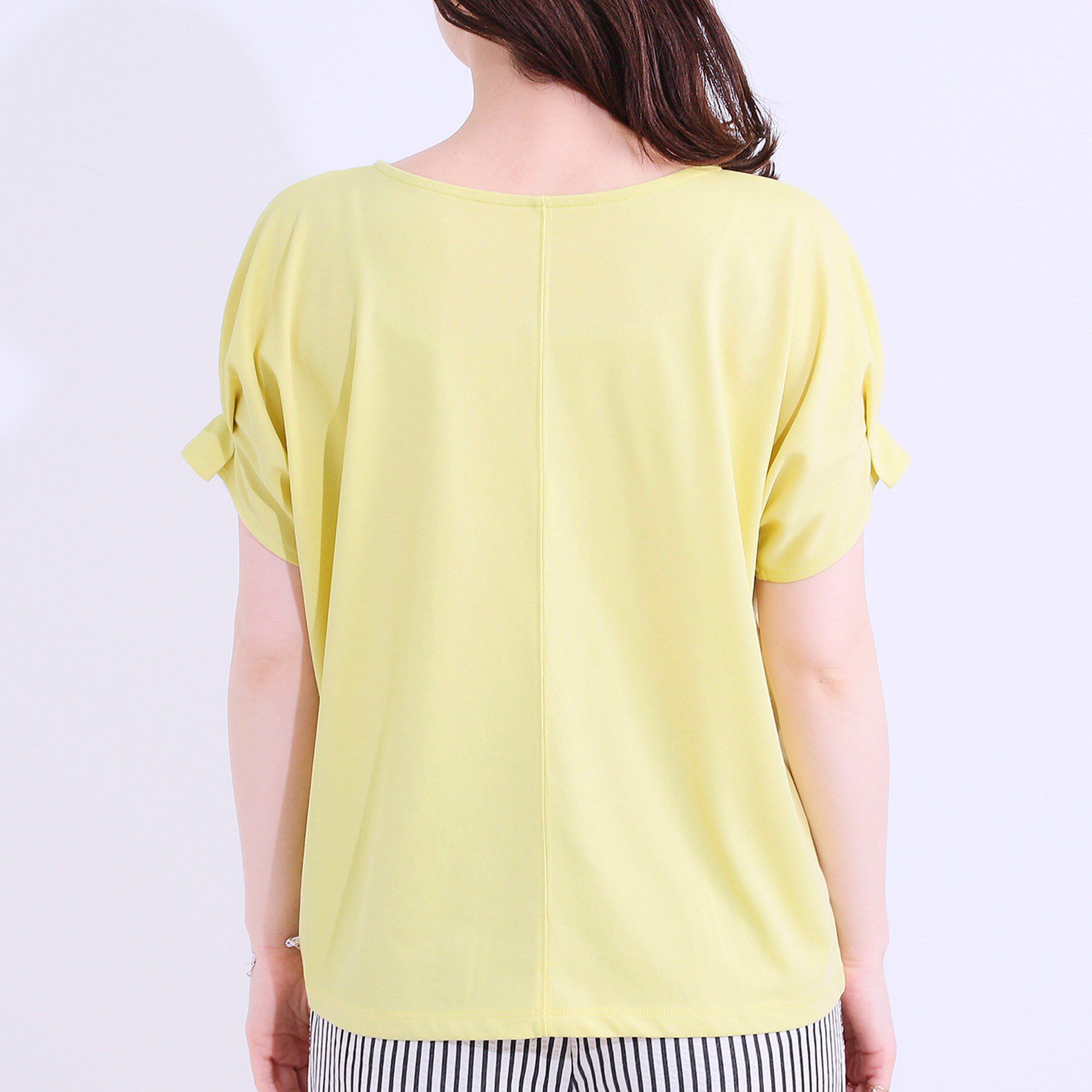 SHOO･LA･RUE「【S-LL/UV/プチプラ】お袖タックで好印象 デザインTシャツ」|Tシャツ・カットソー|