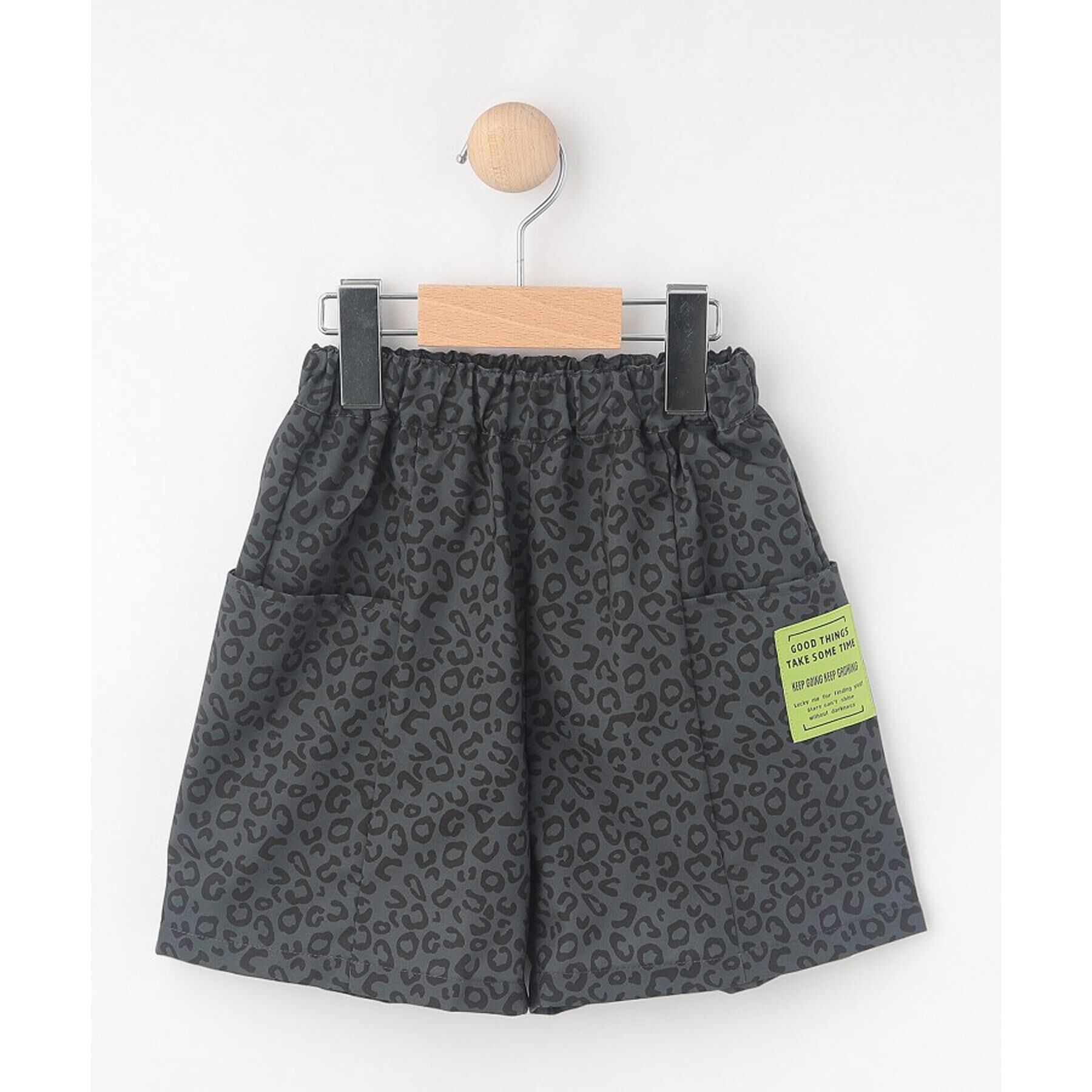 SHOO･LA･RUE「【100-150cm/撥水】サイドポケット総柄ハーフパンツ」|その他|チャコールグレー(0