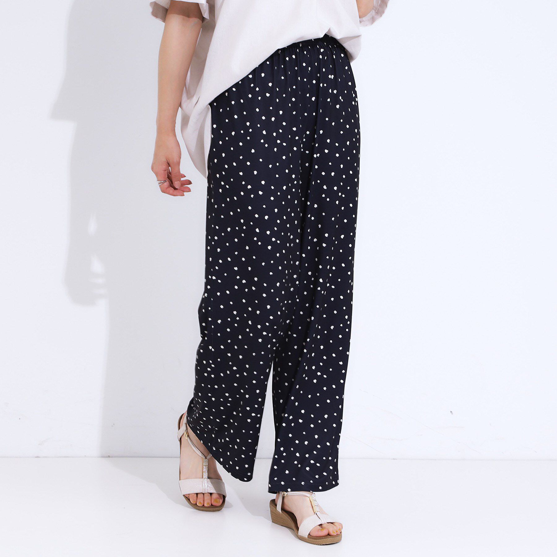 SHOO･LA･RUE「【S-LL/ひんやり/選べる2柄】大人のリラックスコーデに プリント柄パンツ」|その他|