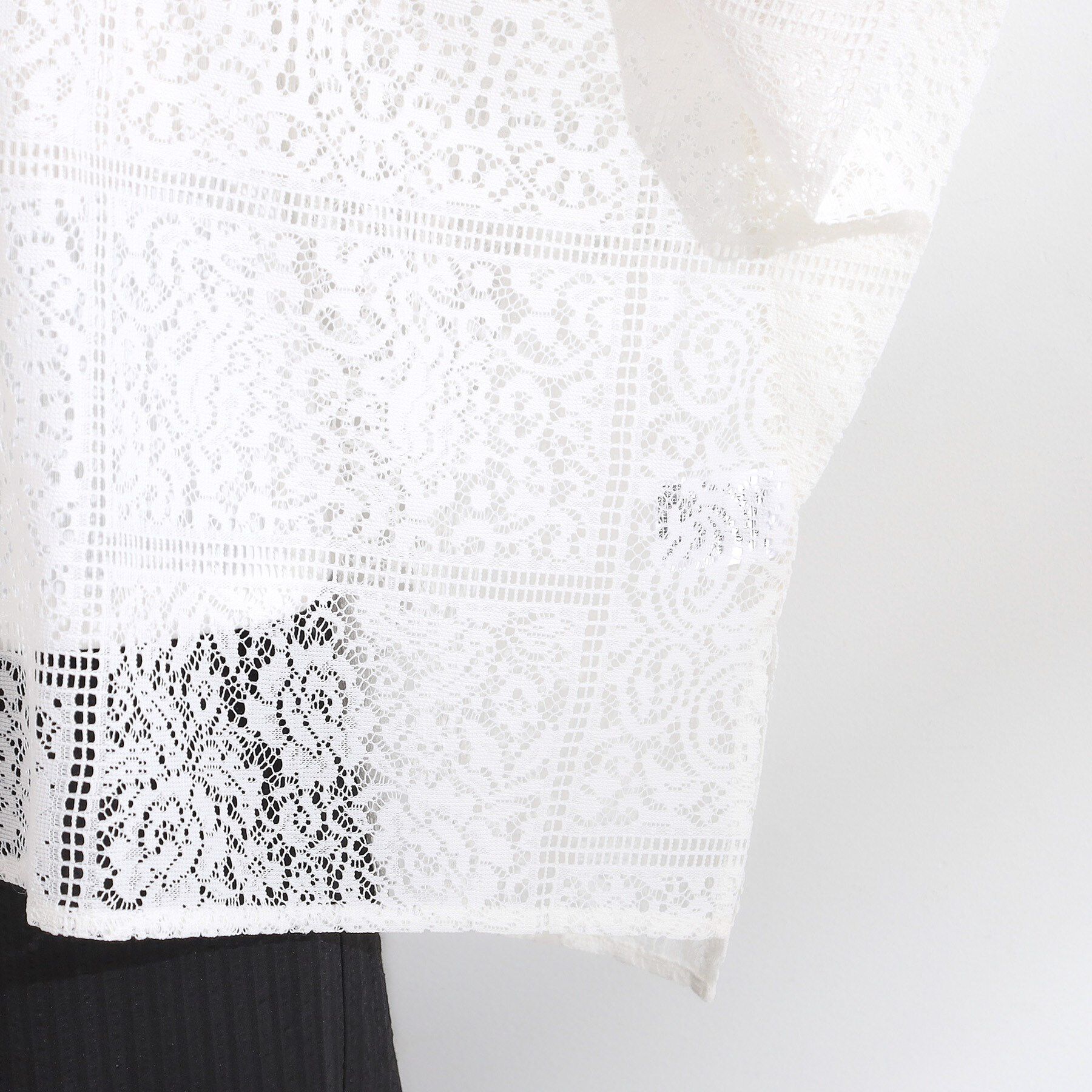 SHOO･LA･RUE「大人レトロスタイルに レースポンチョシャツ」|シャツ・ブラウス|