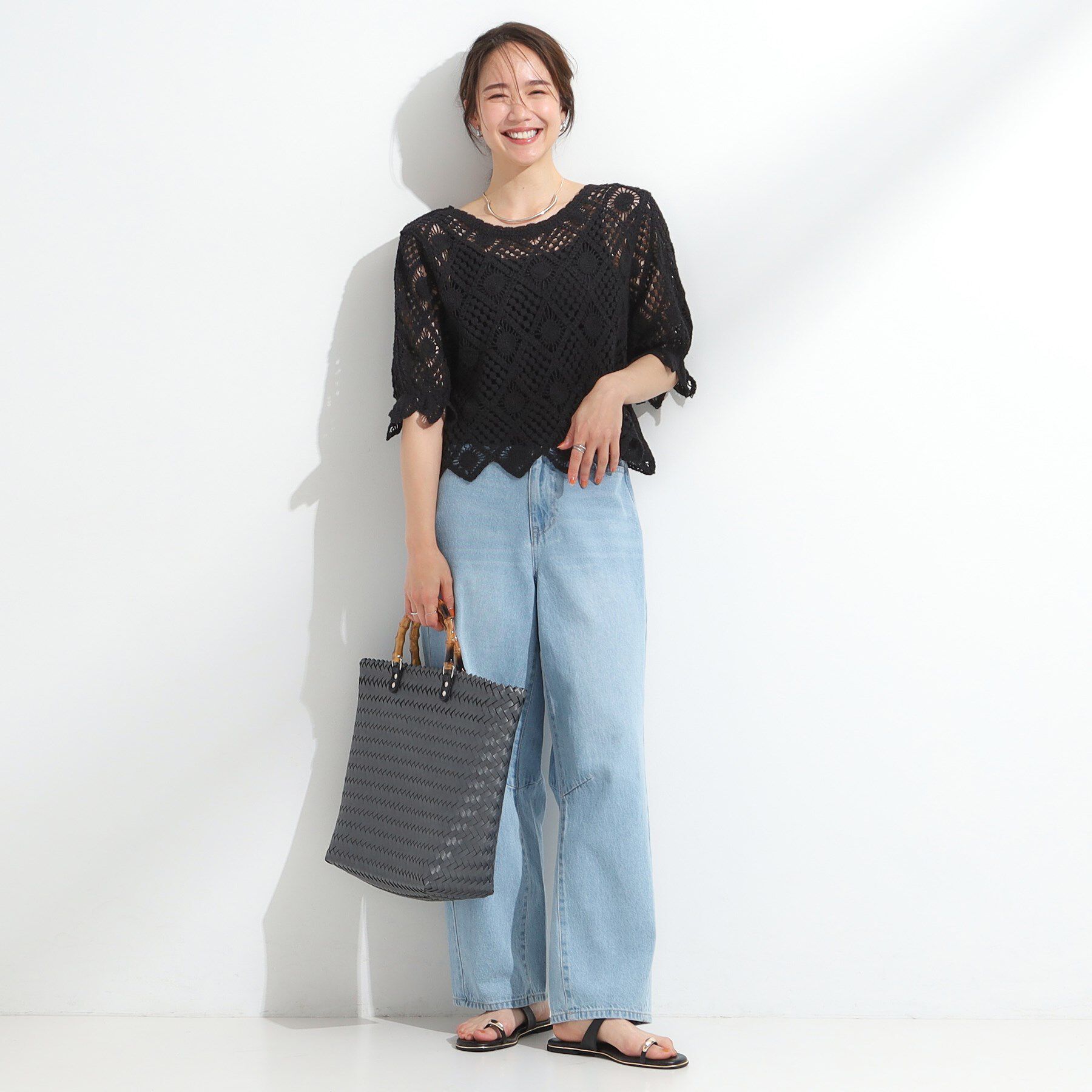 SHOO･LA･RUE「【2WAY】大人のほんのり甘いスタイルに クロシェレースカーディガン」|カーディガン|