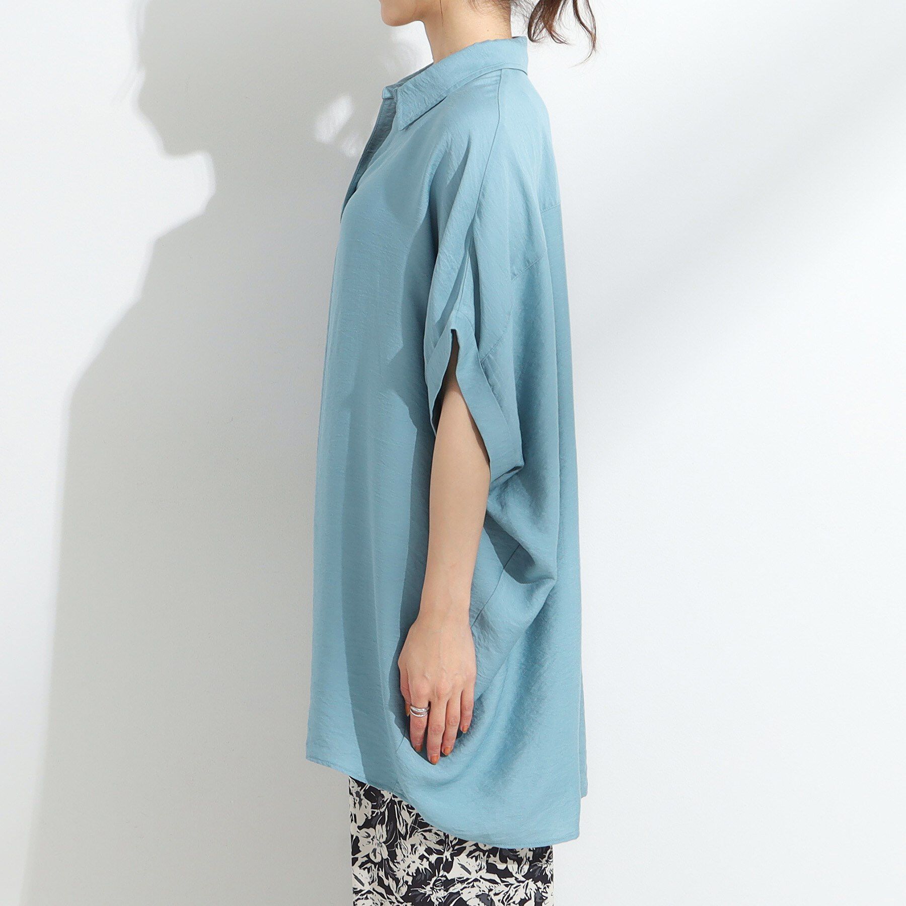 SHOO･LA･RUE「【ひんやり/S-LL】すっきりきれいに体型カバー コクーンシルエットワンピース」|チュニック|