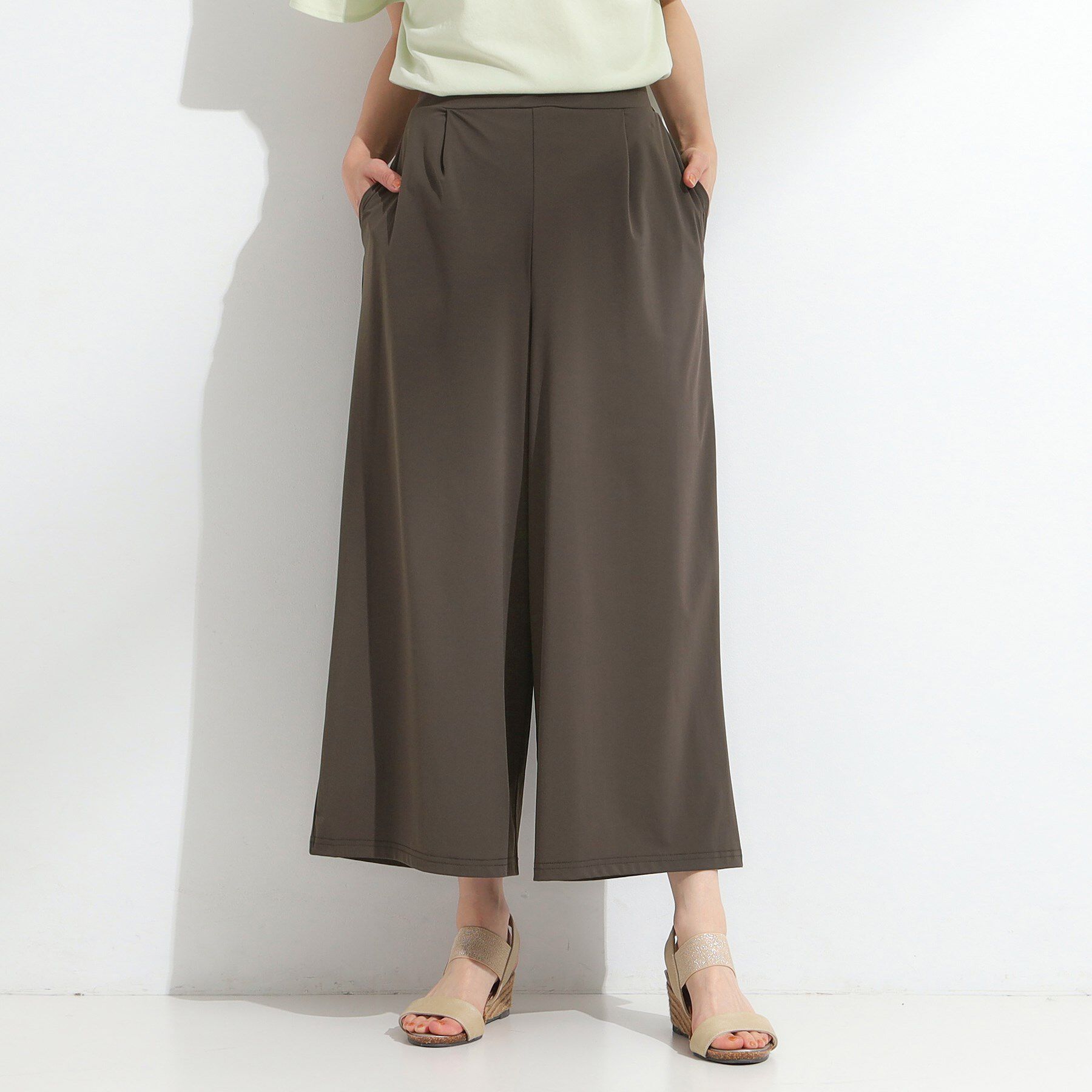 SHOO･LA･RUE「【S-LL/ひんやり】さらさらストレッチ ガウチョパンツ」|その他|