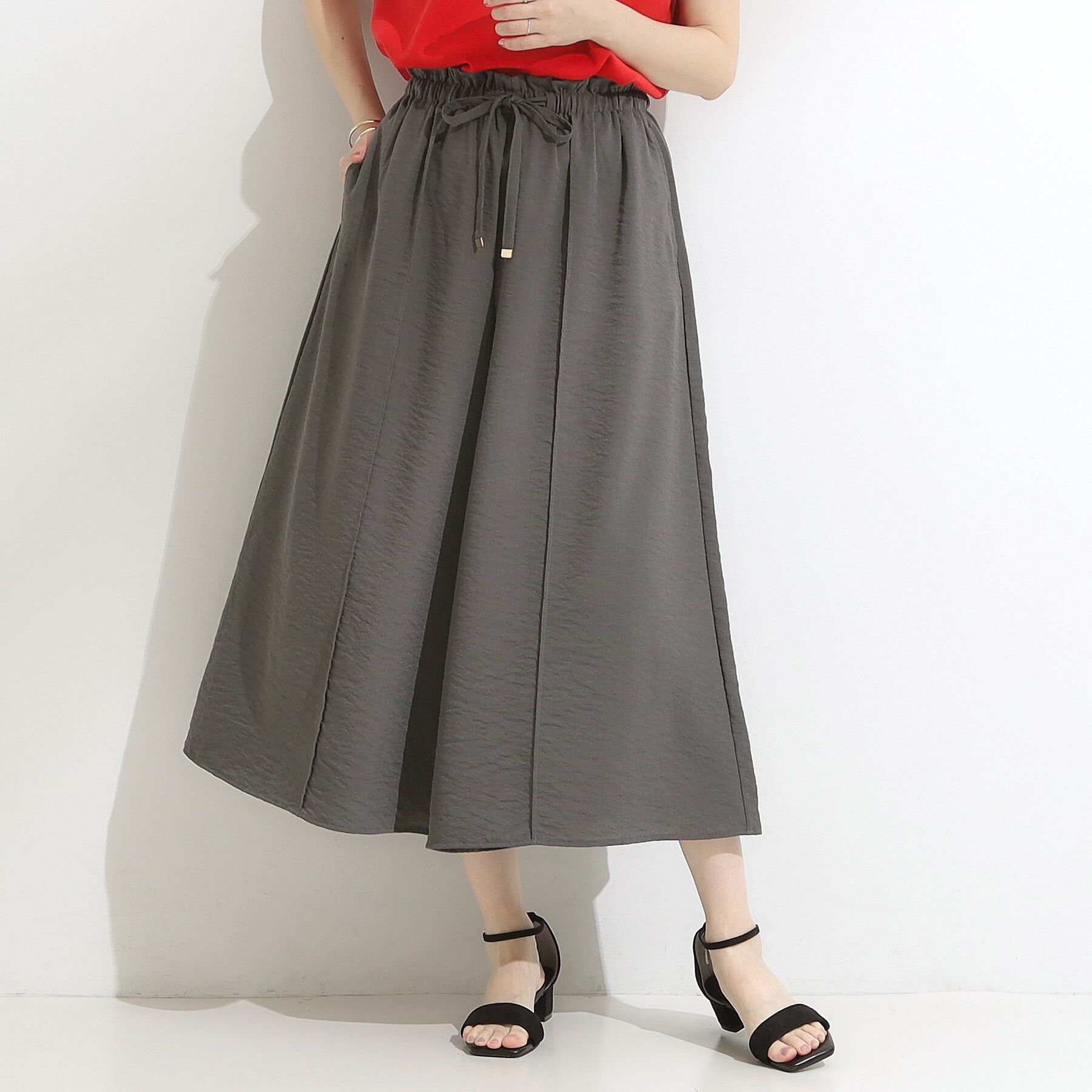 SHOO･LA･RUE「【S-LL/ひんやり】さらっとタッチできれい見え ピンタックスカーチョ」|その他|