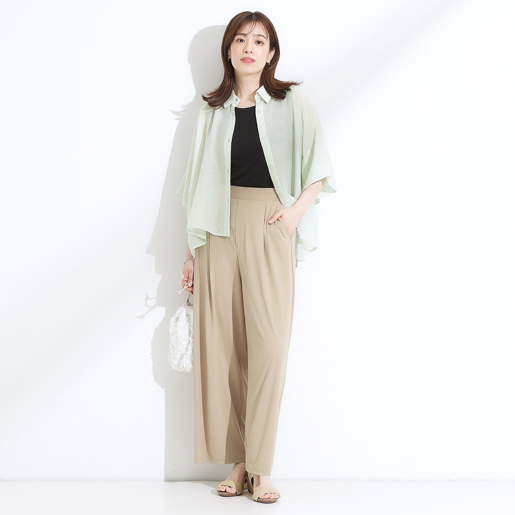 SHOO･LA･RUE「ゆるっと感がこなれ見え ワッシャーシアー半袖シャツ」|シャツ・ブラウス|