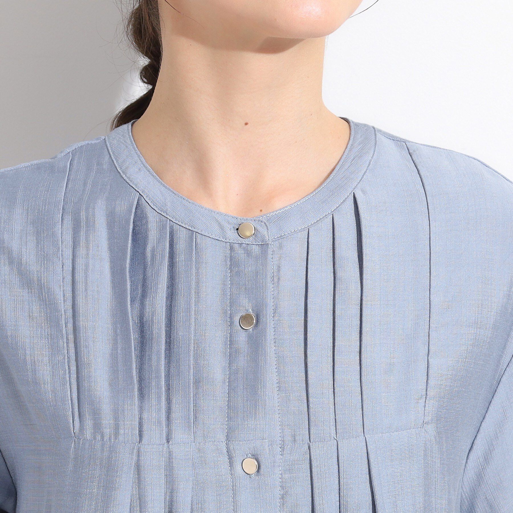 SHOO･LA･RUE「【S-LL/ひんやり】インせず決まる タックプリーツシャツ」|シャツ・ブラウス|