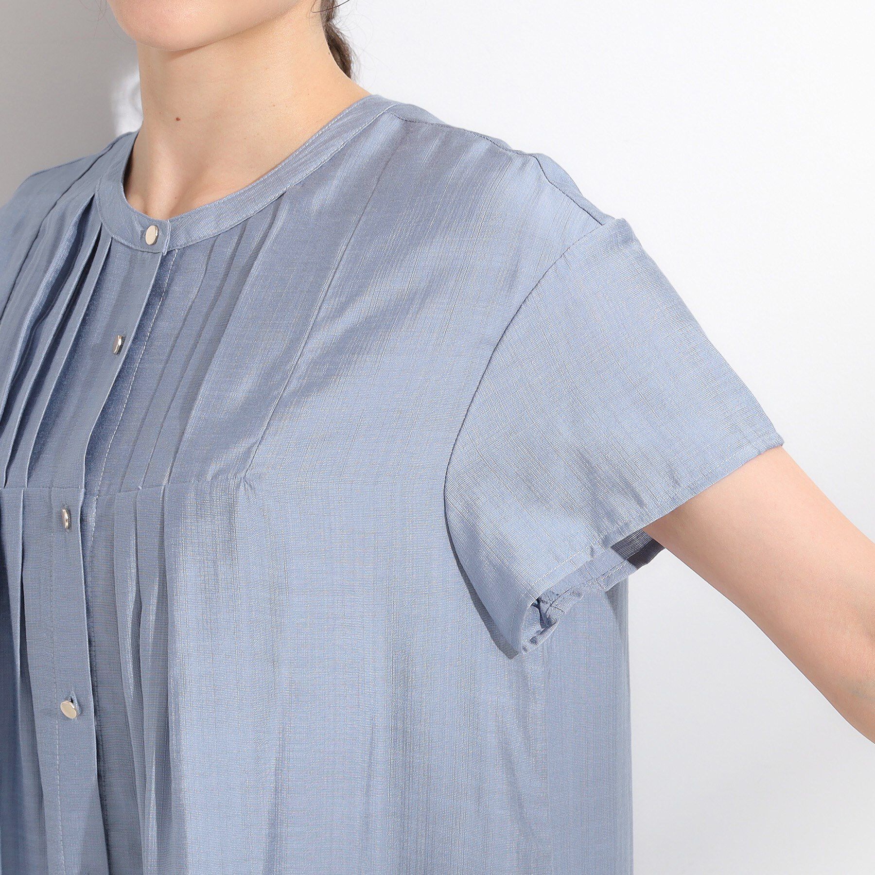 SHOO･LA･RUE「【S-LL/ひんやり】インせず決まる タックプリーツシャツ」|シャツ・ブラウス|