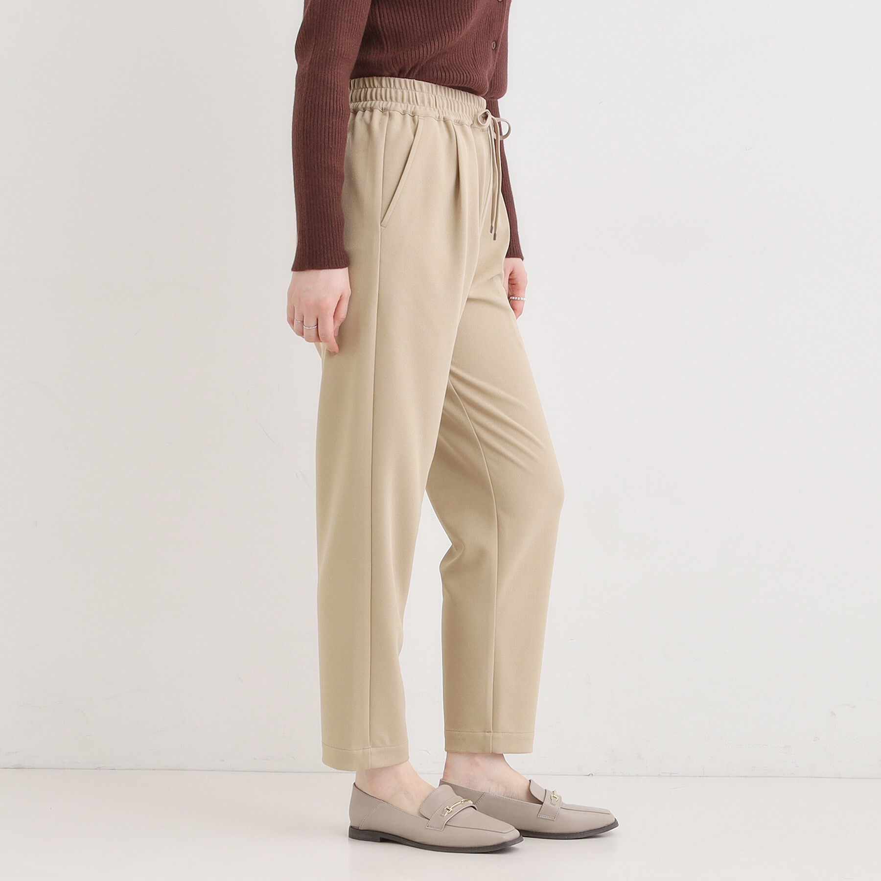 SHOO･LA･RUE「【S-3L/洗濯後しわになりにくい】スマートに見える イージーテーパードパンツ【CIRCRIC】」|その他|