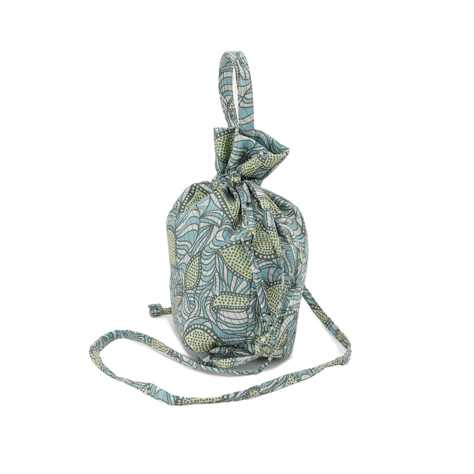 SHOO･LA･RUE「ころんとしたフォルムが魅力 ラタプリント 巾着ショルダーバッグ」|ショルダー・メッセンジャー|