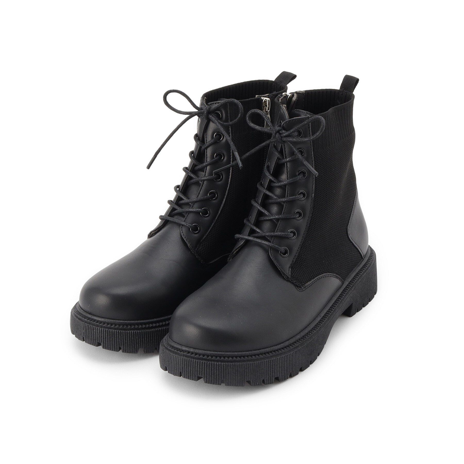 SHOO･LA･RUE「ニットレースアップブーツ」|ショートブーツ|