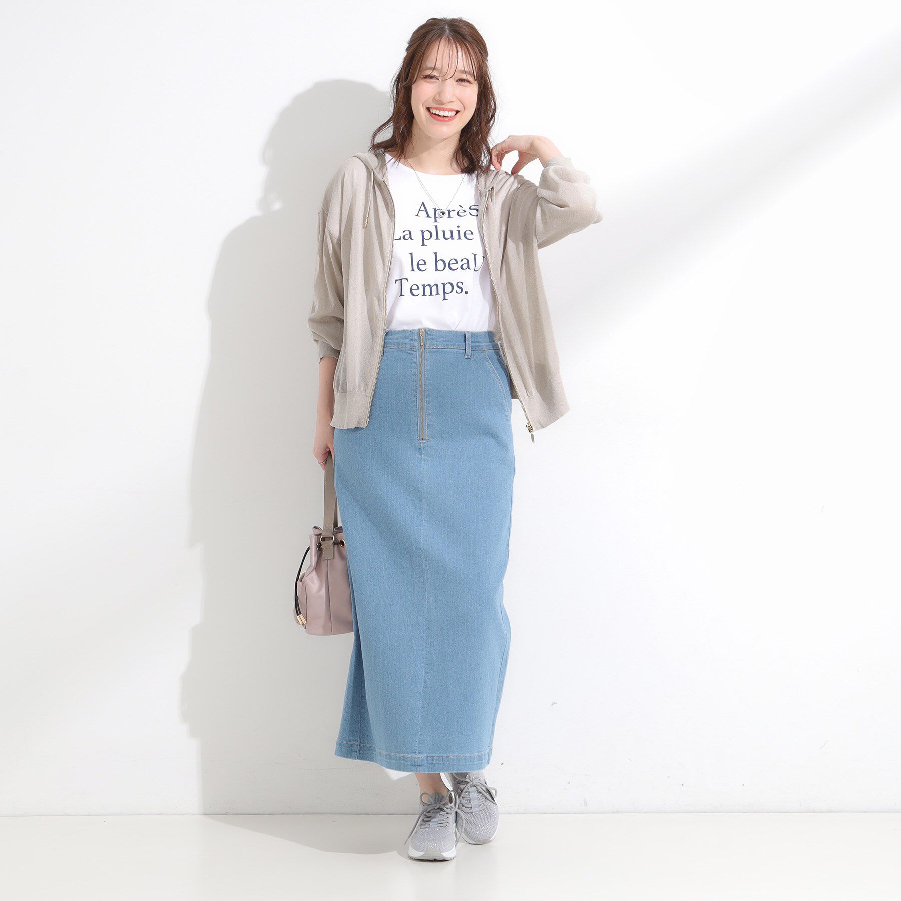 SHOO･LA･RUE「冷房対策にも 上品なシアー感のニットパーカ」|カーディガン|