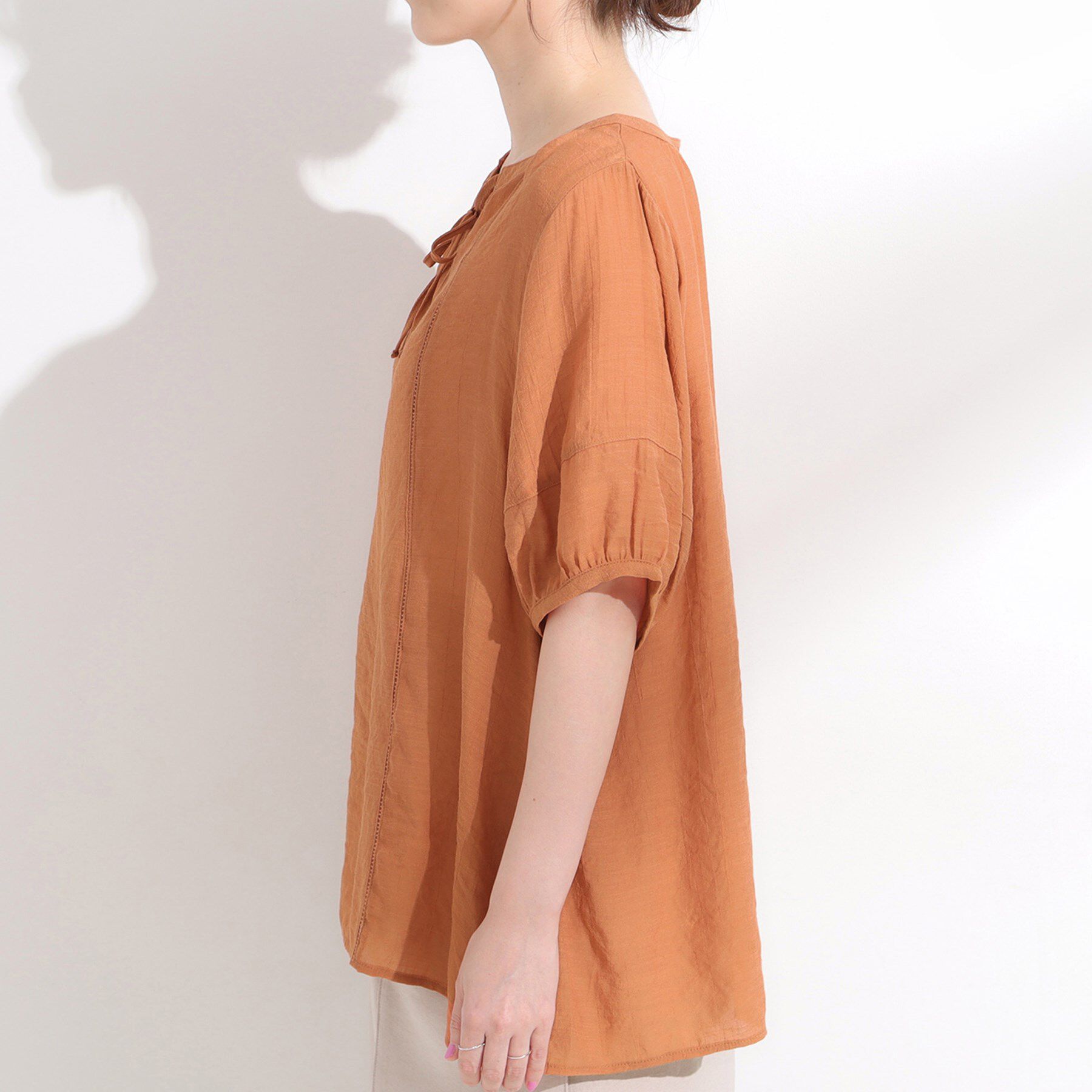 SHOO･LA･RUE「【S-LL/2点セット】リボン使いがアクセント はしごレースブラウス＋タンクトップ」|その他|