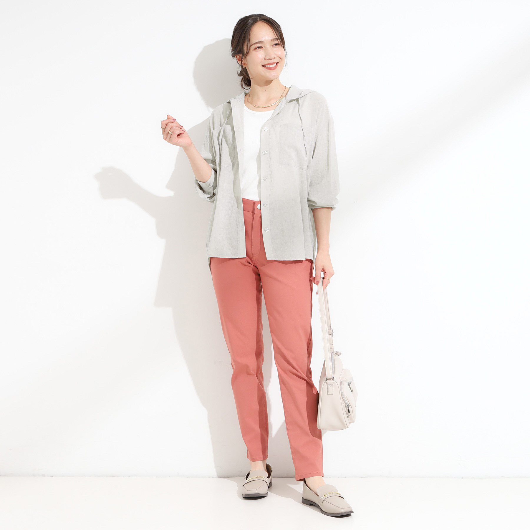 SHOO･LA･RUE「【S-LL】大人の抜け感 シアーフードシャツ」|シャツ・ブラウス|