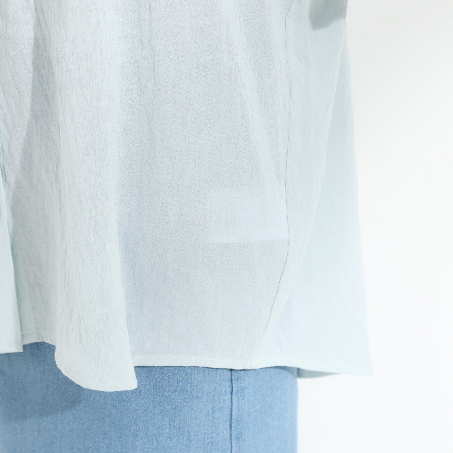 SHOO･LA･RUE「【S-LL】大人の抜け感 シアーフードシャツ」|シャツ・ブラウス|