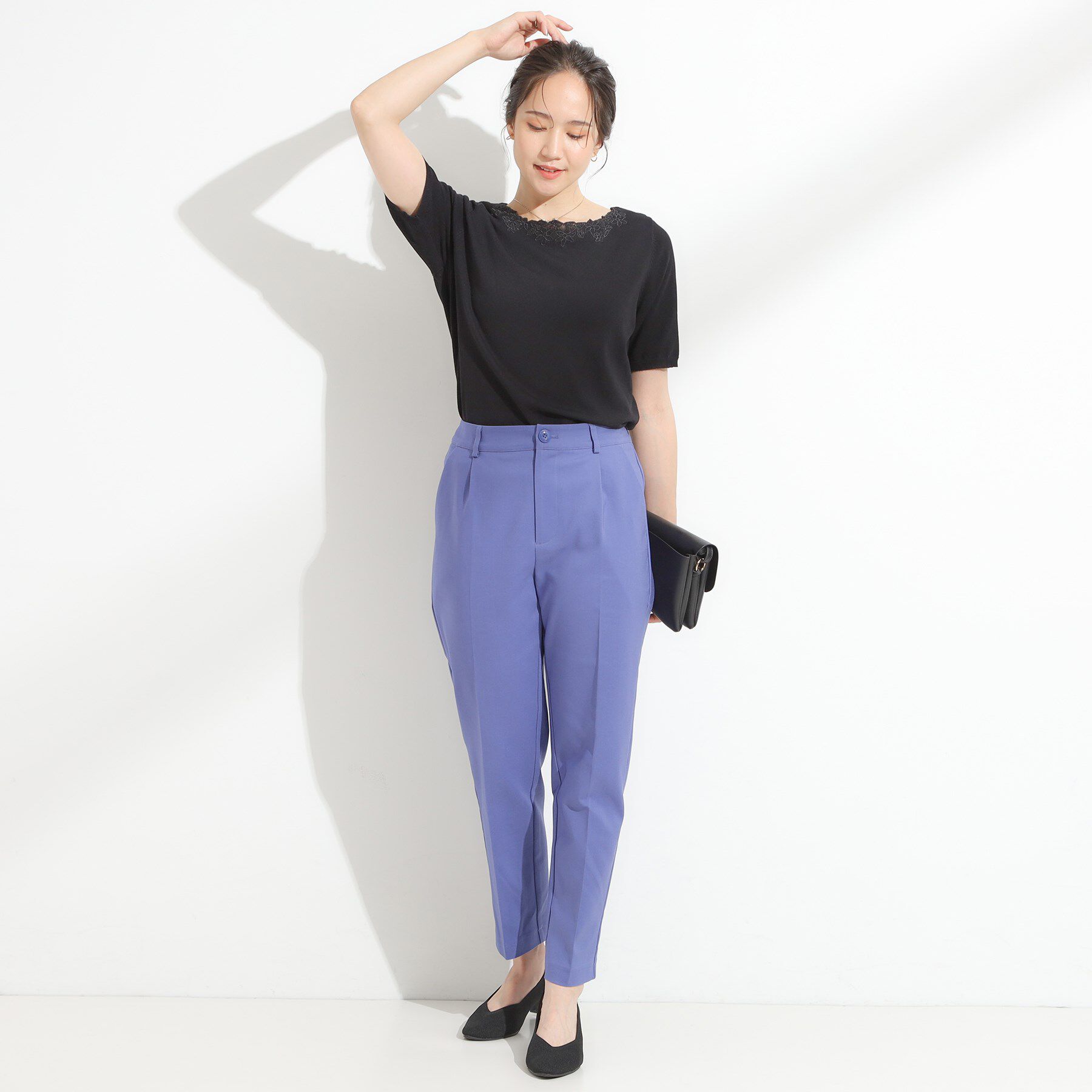 SHOO･LA･RUE「【洗える/S-LL/前後2WAY】きれい見え 刺繍ニットカーディガン」|カーディガン|