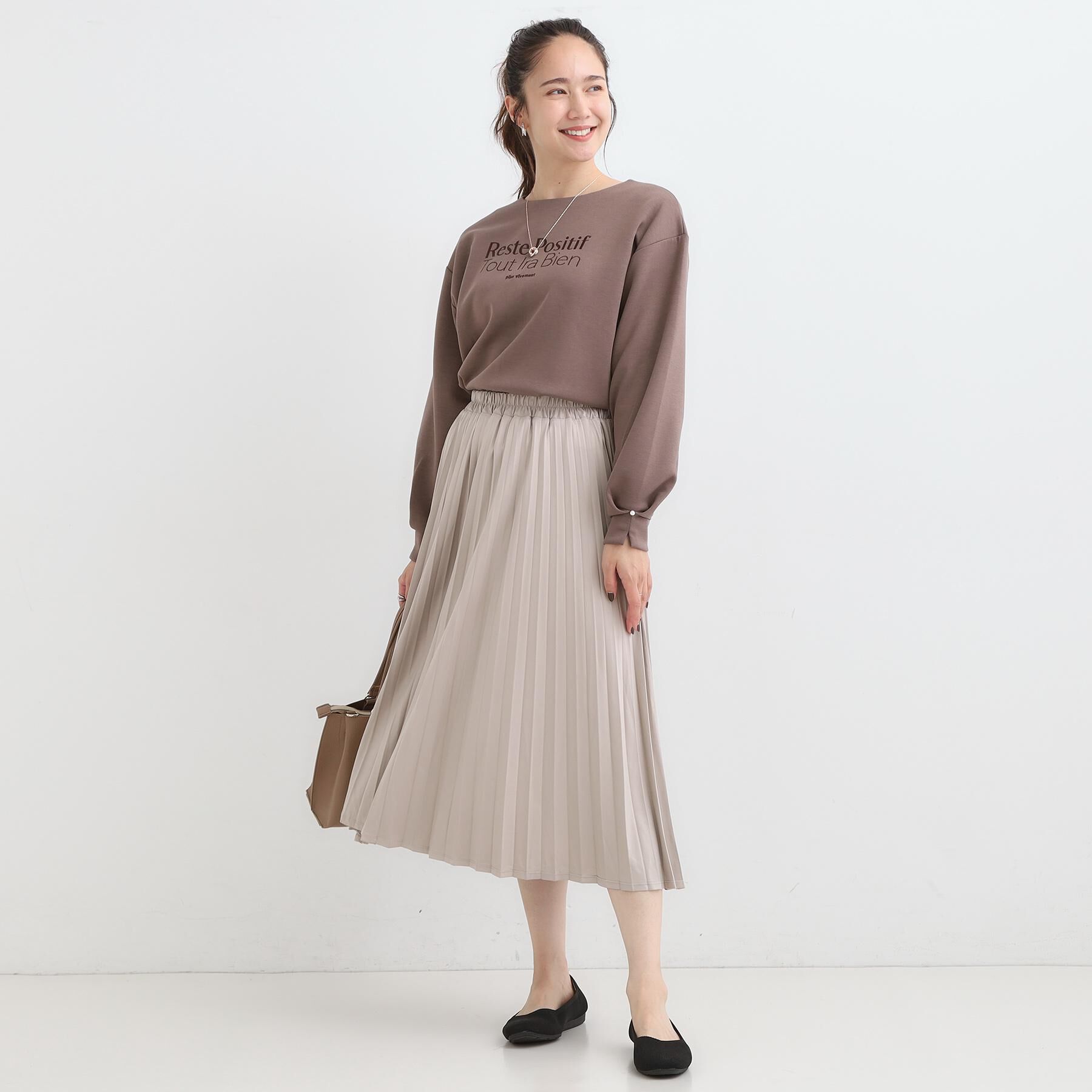 SHOO･LA･RUE「【着丈選べる】きれいめにもカジュアルにも レザー調プリーツスカート」|スカート|