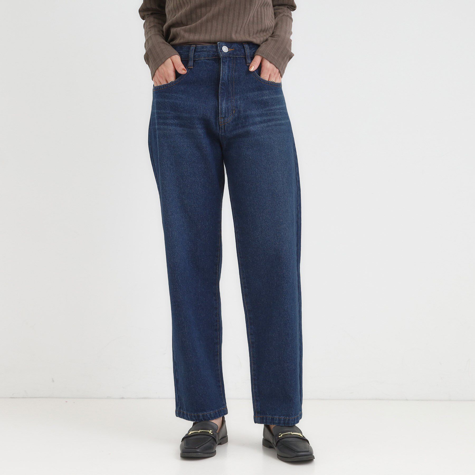 SHOO･LA･RUE「【S-LL】大人カジュアルに 柔らかデニムテーパードパンツ」|デニム|