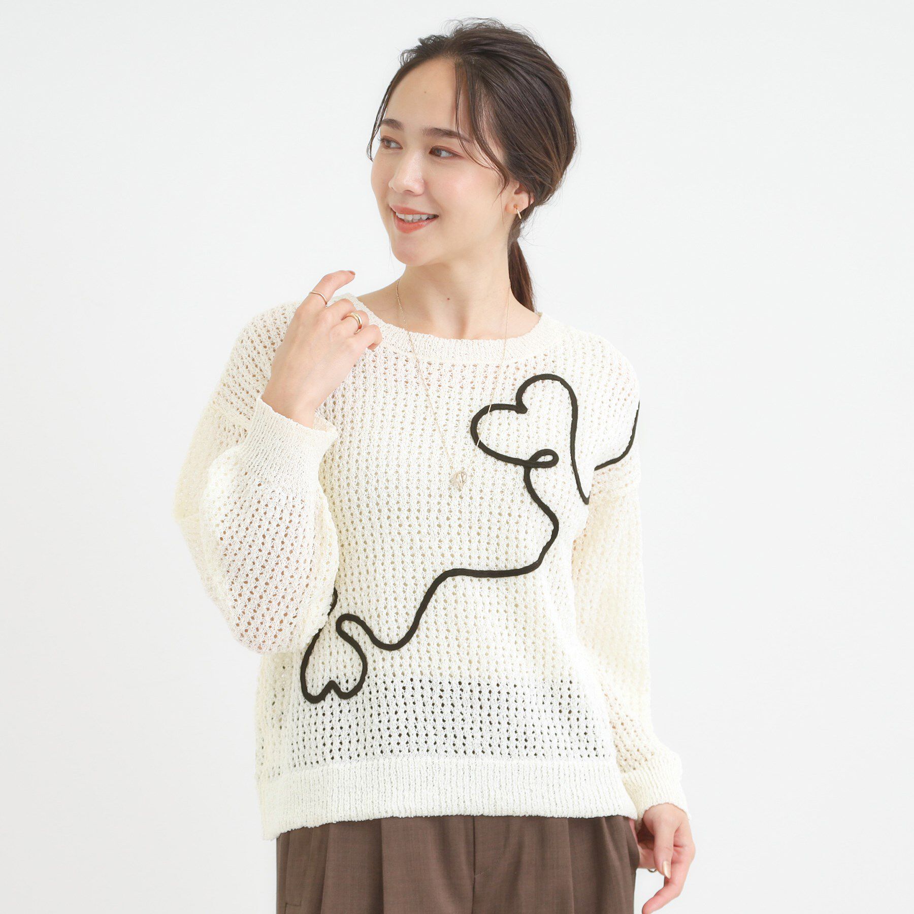 SHOO･LA･RUE「コード刺繍アソートメッシュカーディガン」|カーディガン|