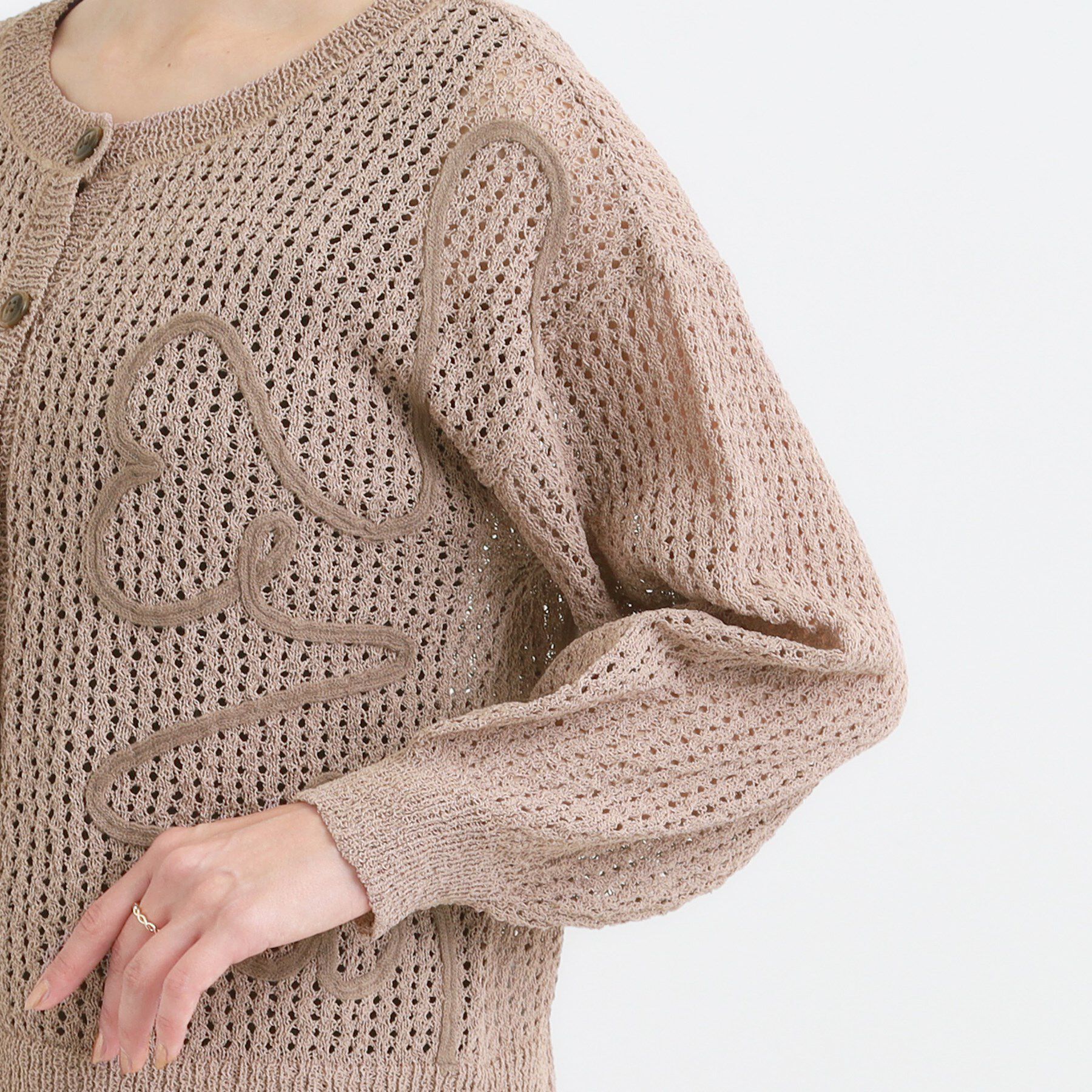 SHOO･LA･RUE「コード刺繍アソートメッシュカーディガン」|カーディガン|