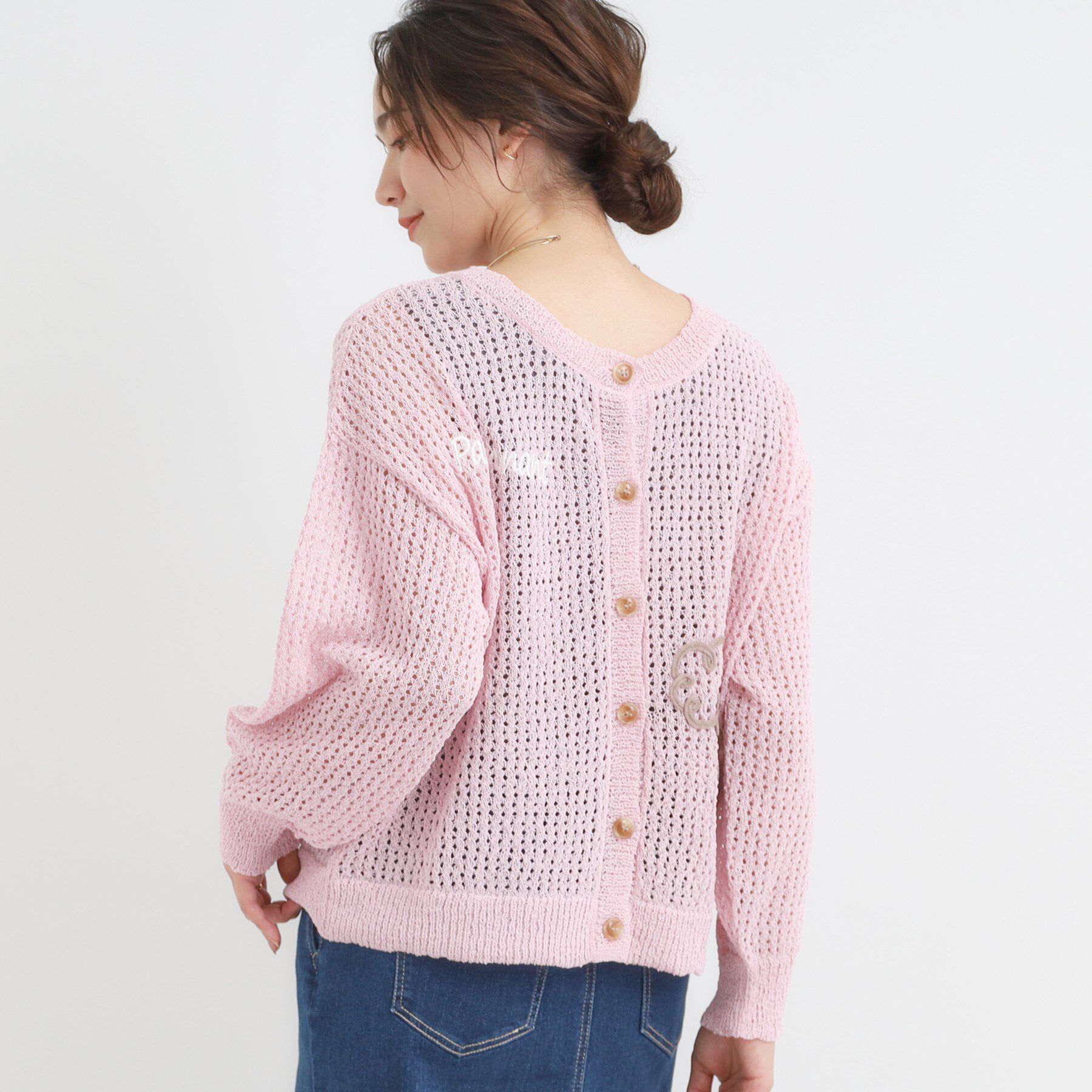 SHOO･LA･RUE「コード刺繍アソートメッシュカーディガン」|カーディガン|ピンク(171)