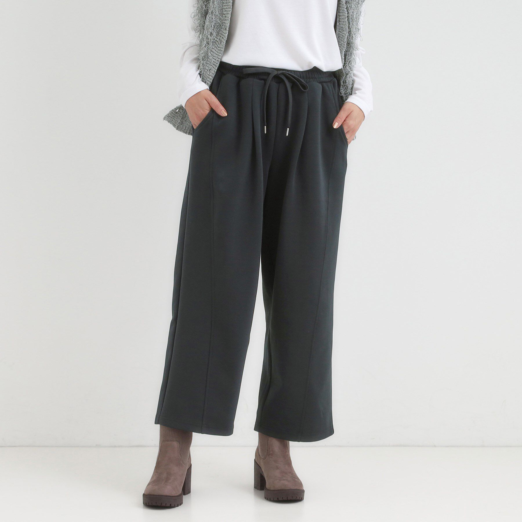 SHOO･LA･RUE「ダンボールスウェットカーブパンツ」|その他|ブラック(019)