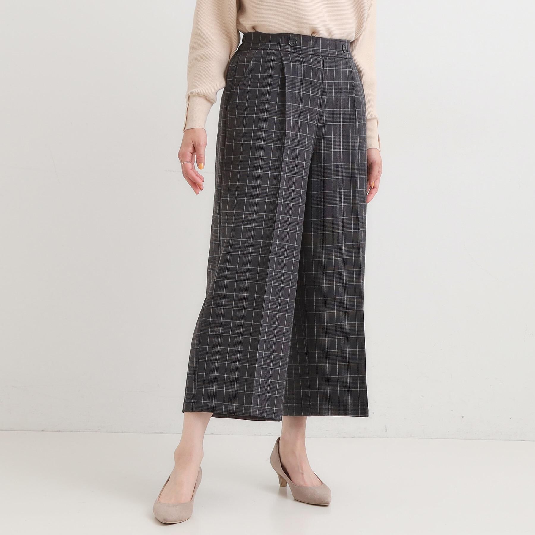 SHOO･LA･RUE「【着丈選べる】大人のきれいめスタイルに ウールフィール ワイドパンツ」|その他|