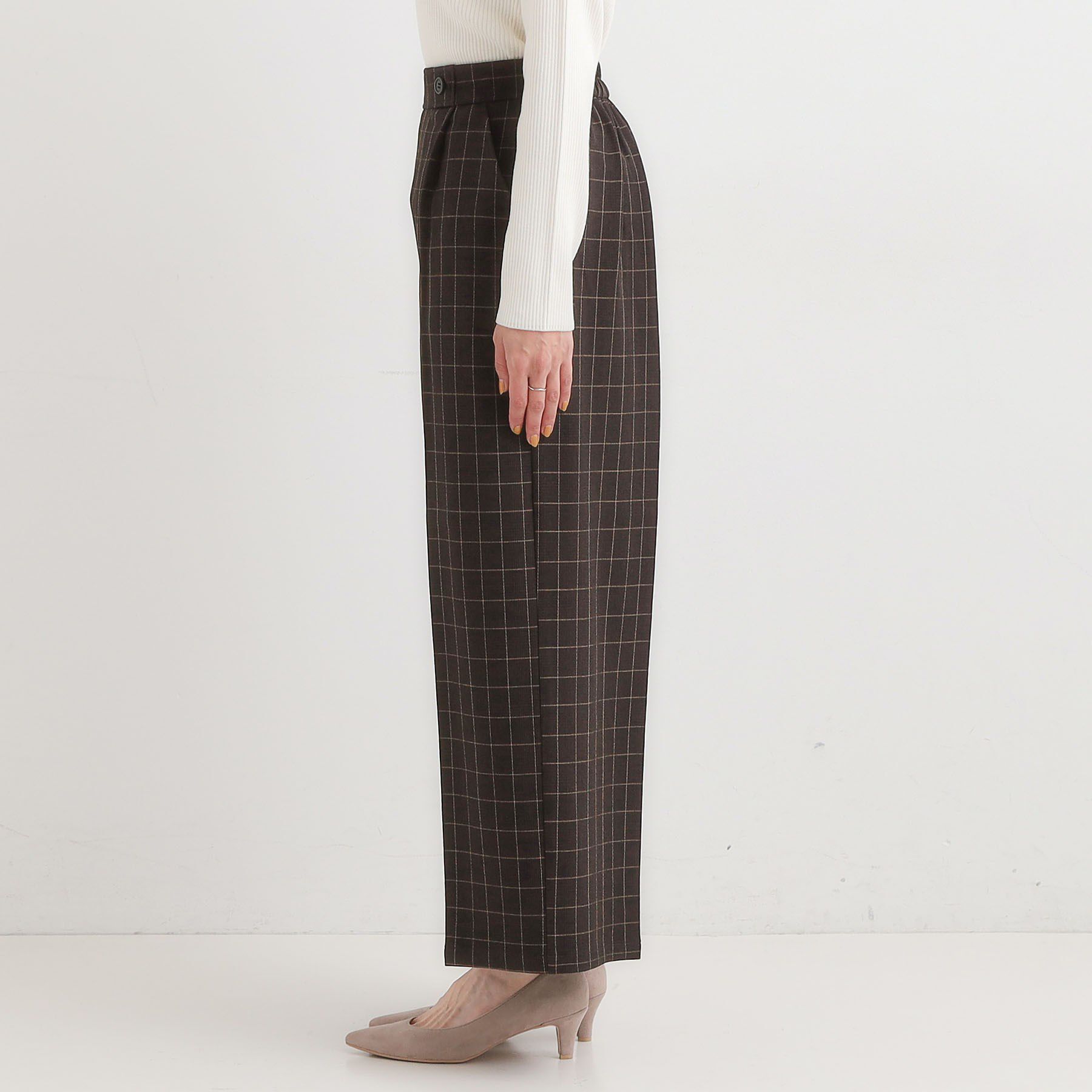 SHOO･LA･RUE「【着丈選べる】大人のきれいめスタイルに ウールフィール ワイドパンツ」|その他|