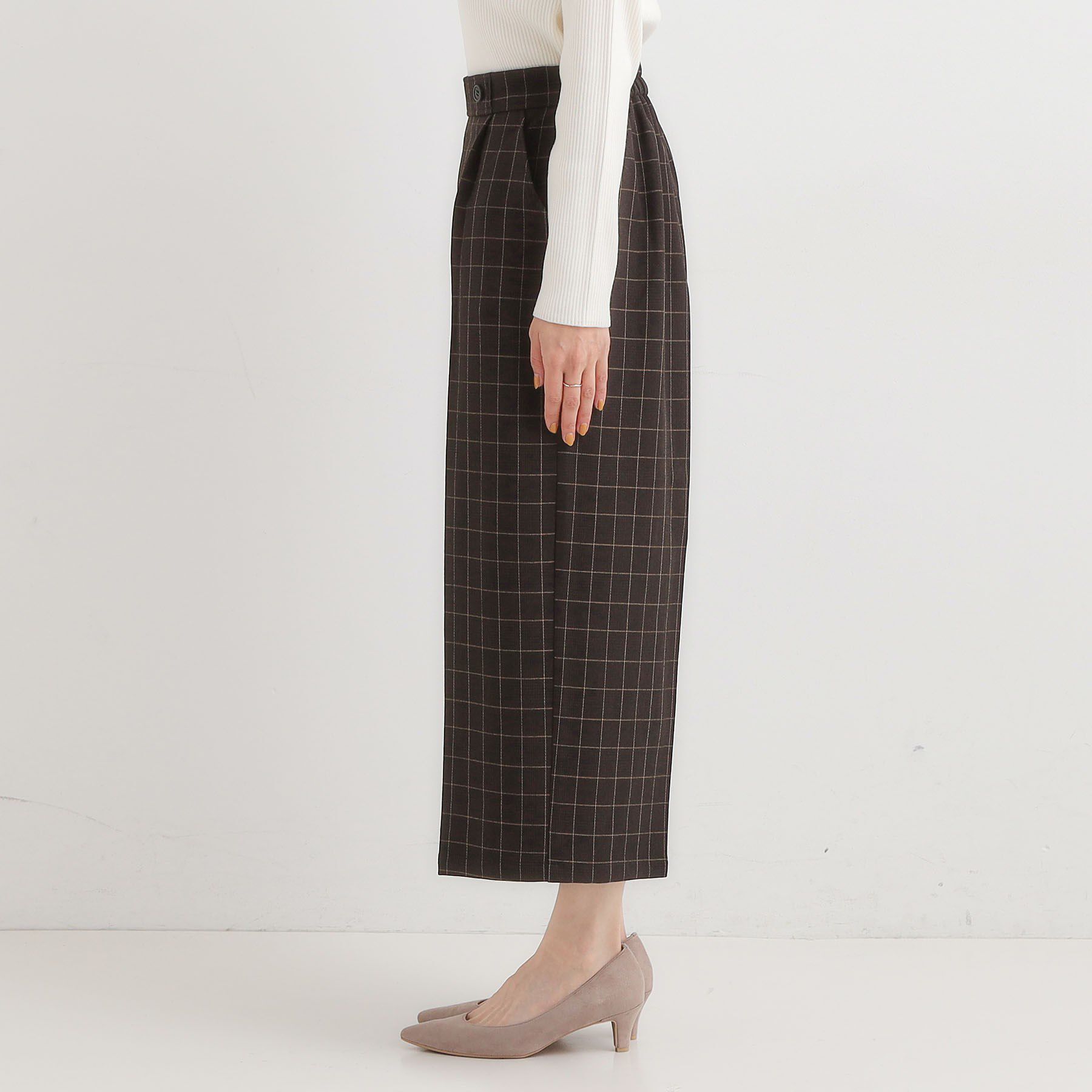 SHOO･LA･RUE「【着丈選べる】大人のきれいめスタイルに ウールフィール ワイドパンツ」|その他|