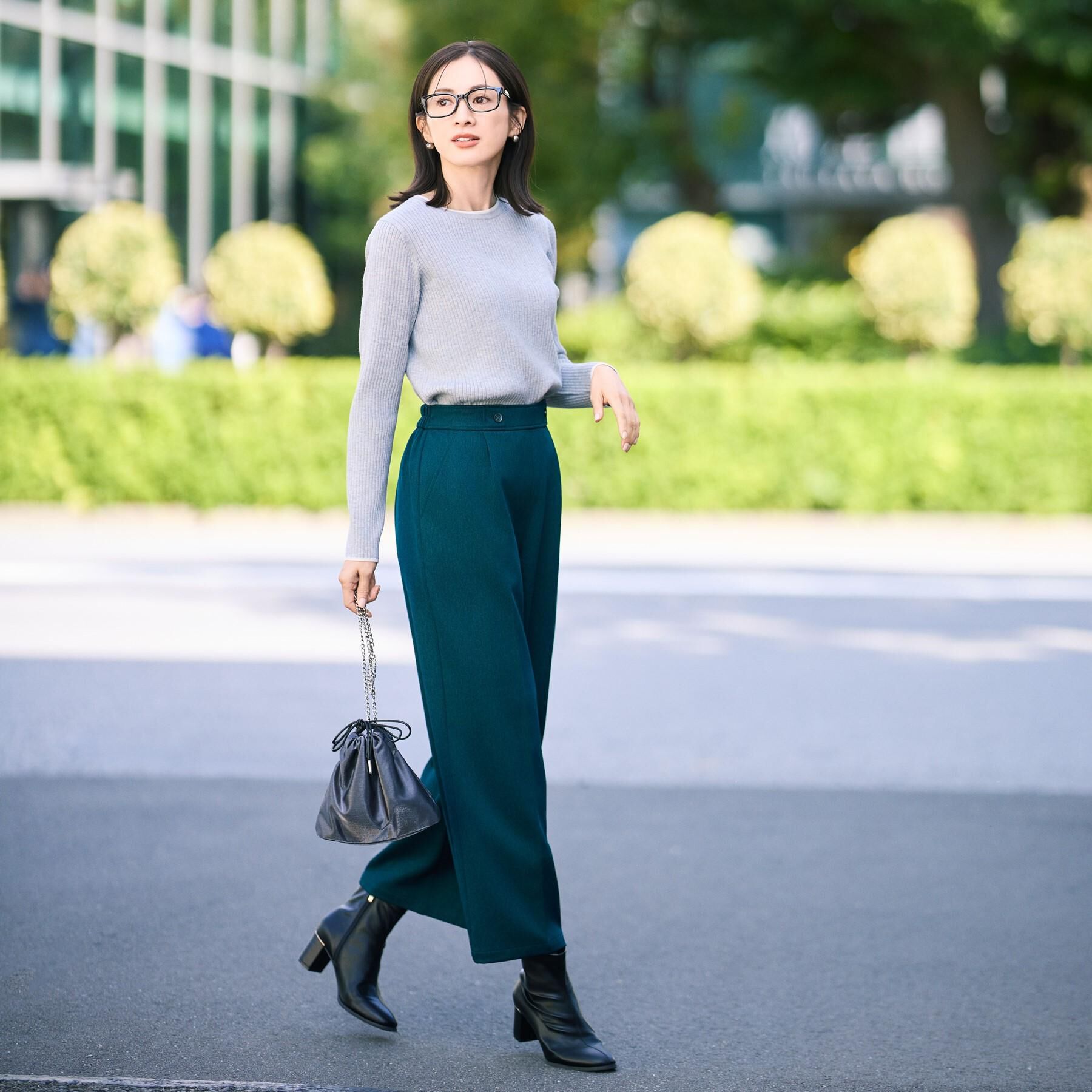 SHOO･LA･RUE「【着丈選べる】大人のきれいめスタイルに ウールフィール ワイドパンツ」|その他|