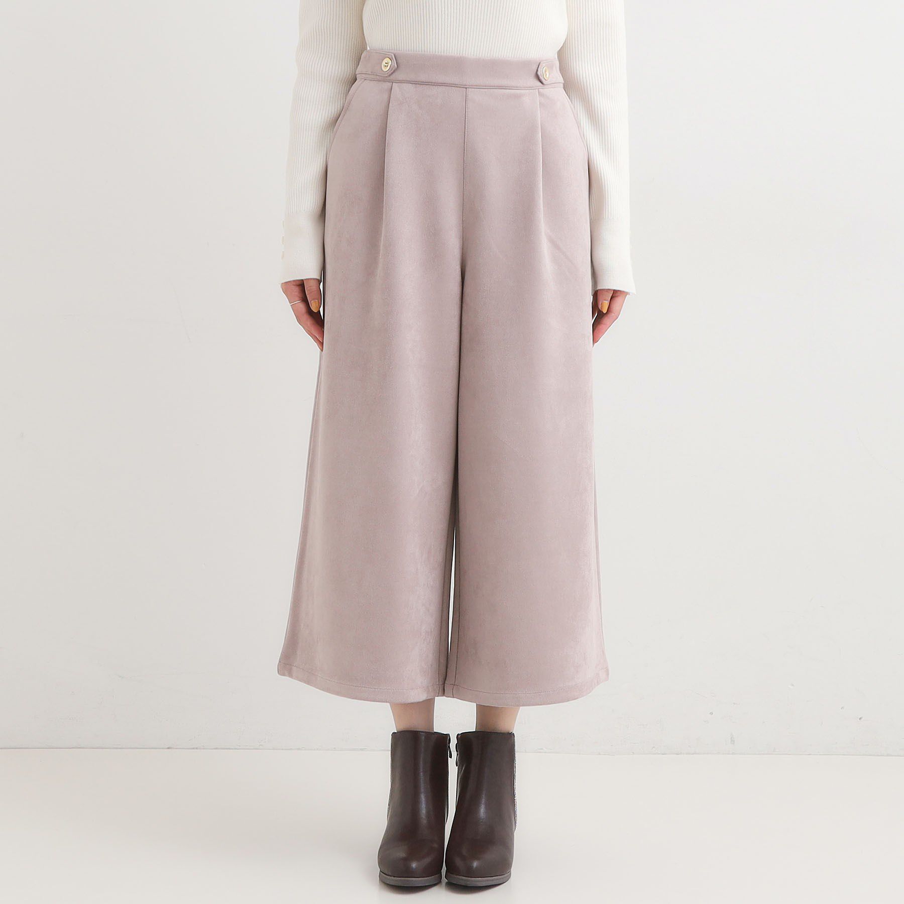 SHOO･LA･RUE「【洗濯機可/S-LL】やわらかスエード調ガウチョパンツ」|その他|