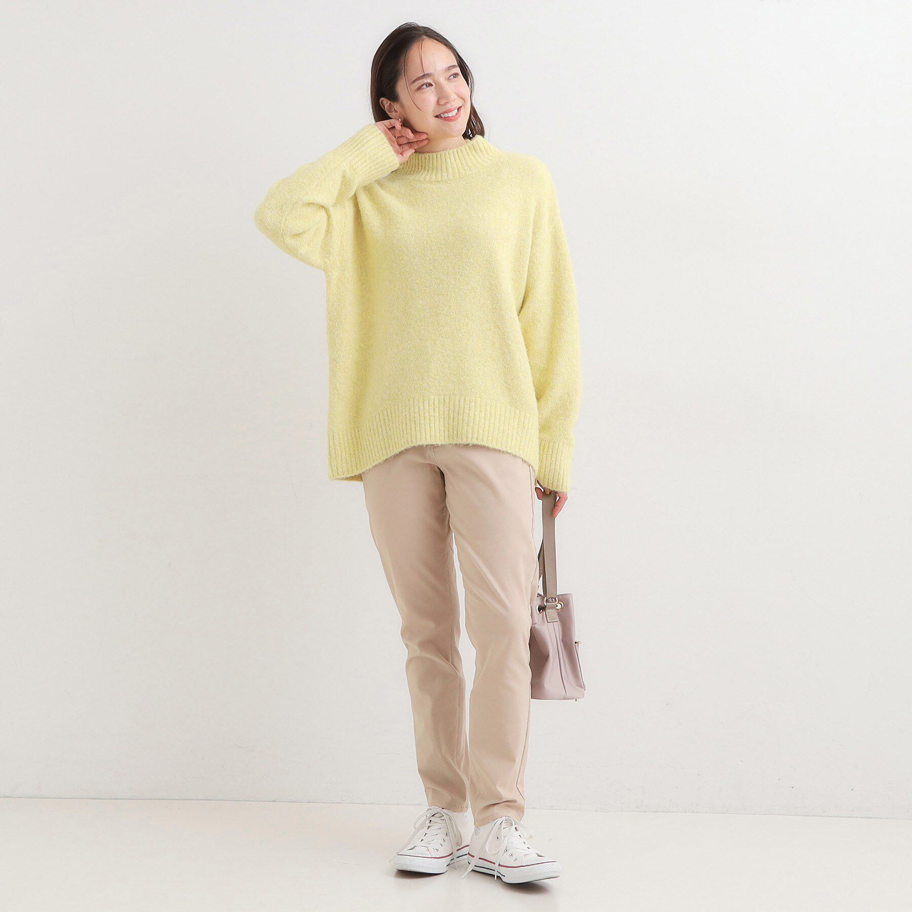 SHOO･LA･RUE「【洗濯機可/S-LL】インせず着られる ふわふわハイネックニット」|ニット・セーター|