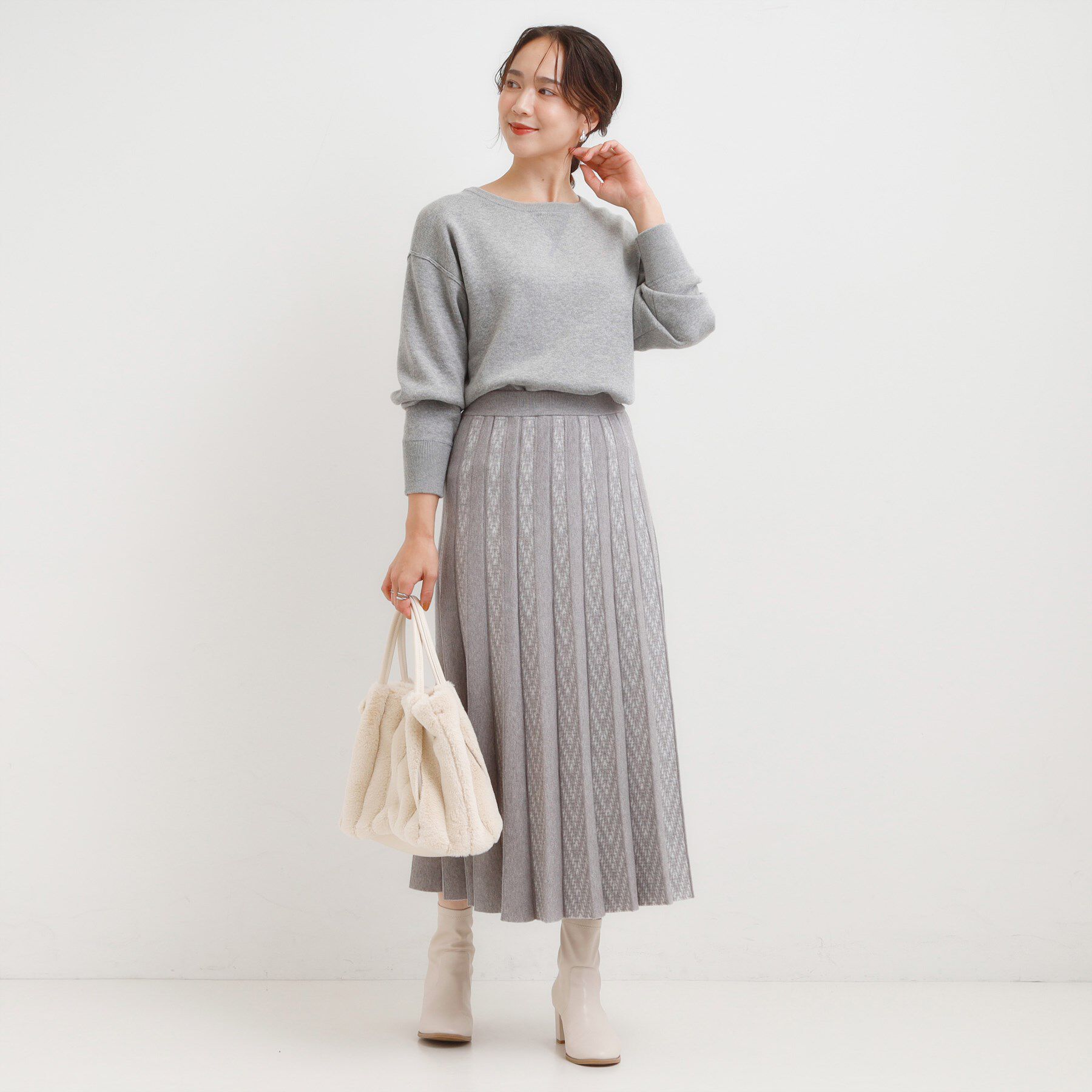 SHOO･LA･RUE「【洗濯機可/ちくちくしにくい】大人カジュアルを叶える スウェットライクニット」|ニット・セーター|